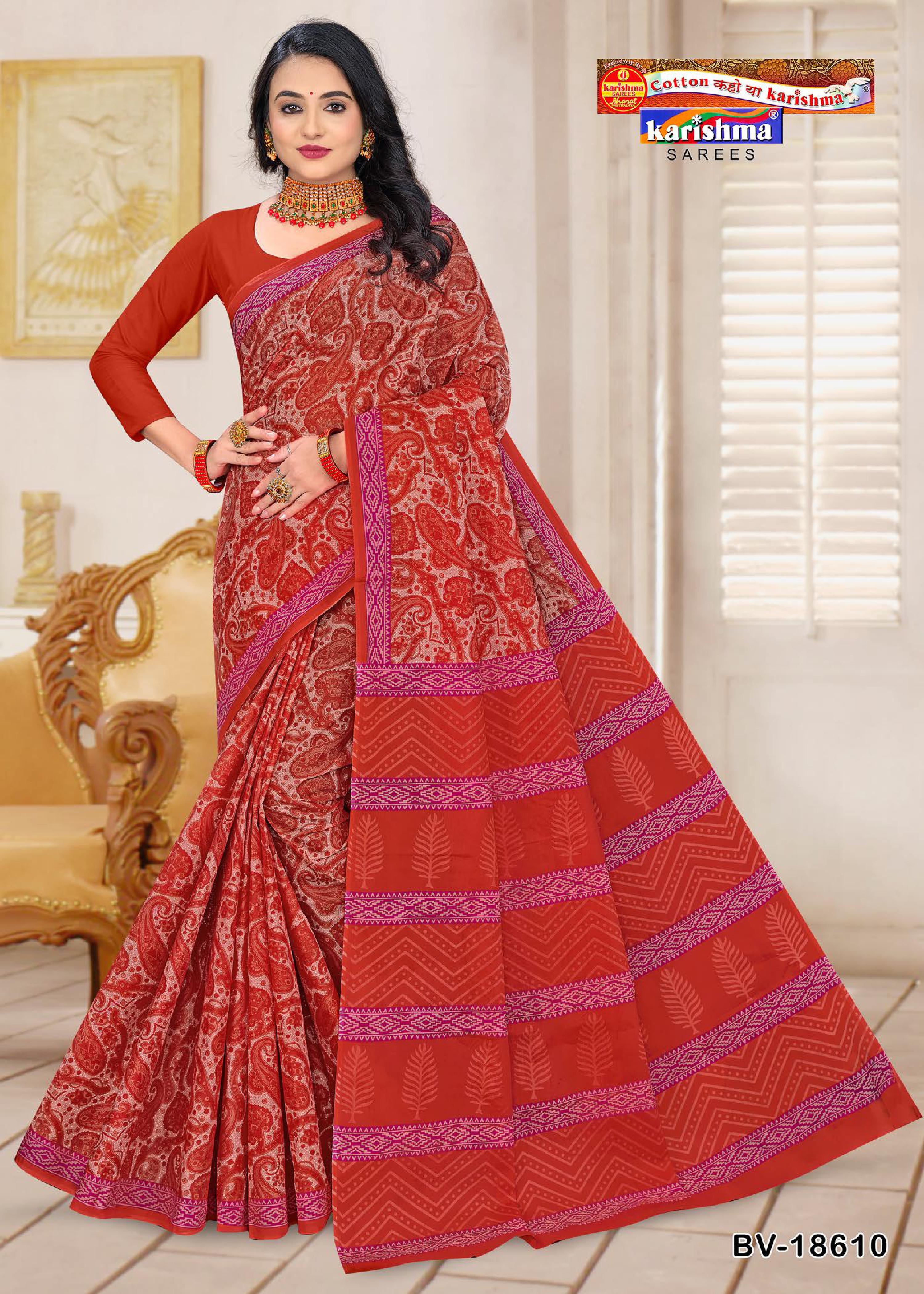 Paisley Zigzag Border Malai Saree