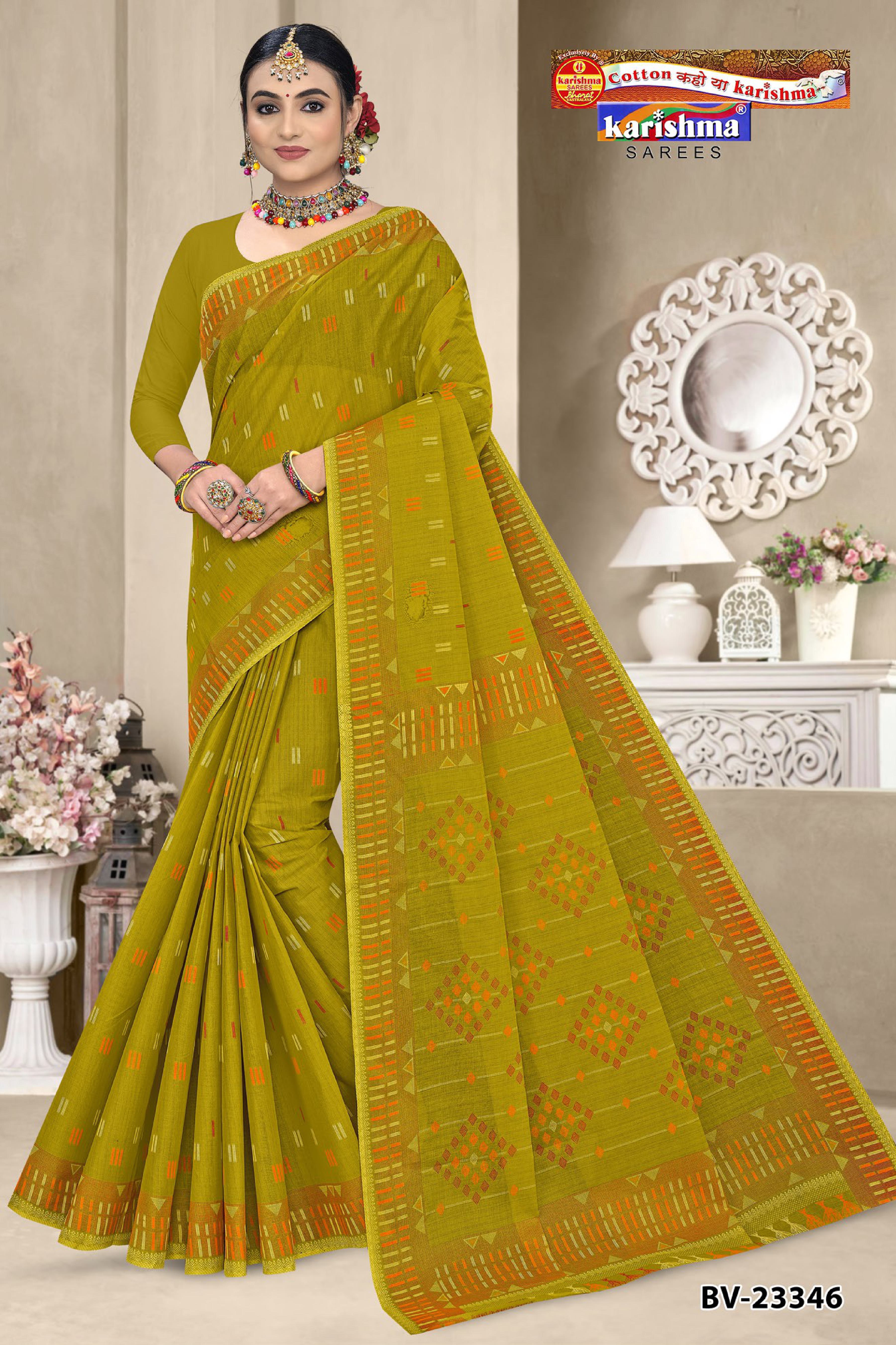 Diamond Block Pallu Mulmul Saree