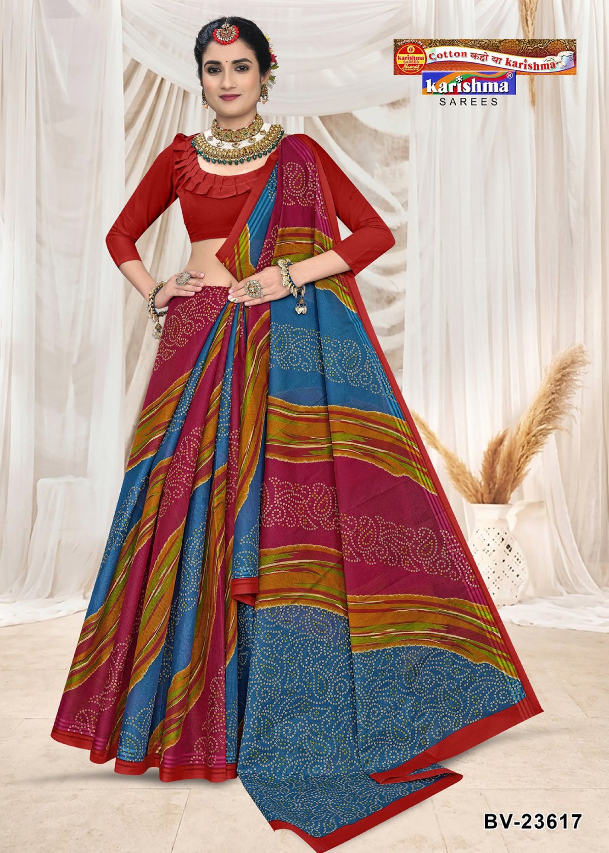 Purple Pure Cotton Mulmul (Stiff) Saree With Traditional Pattern Print