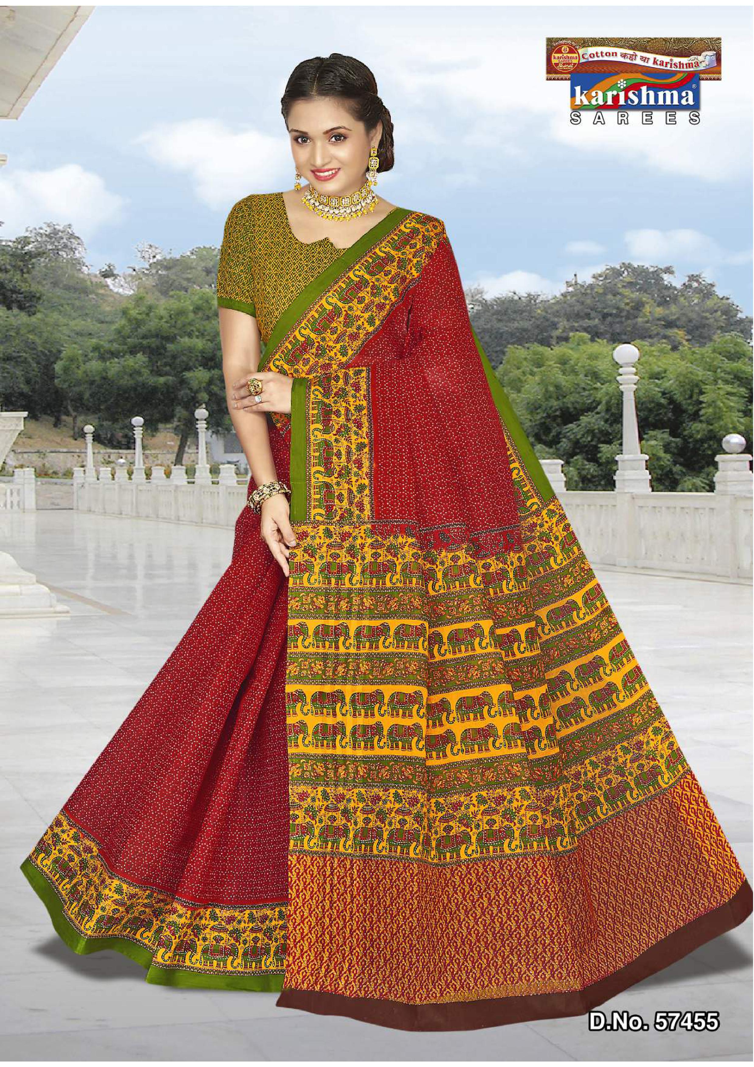 Lattice Elephant Pallu Mulmul Saree