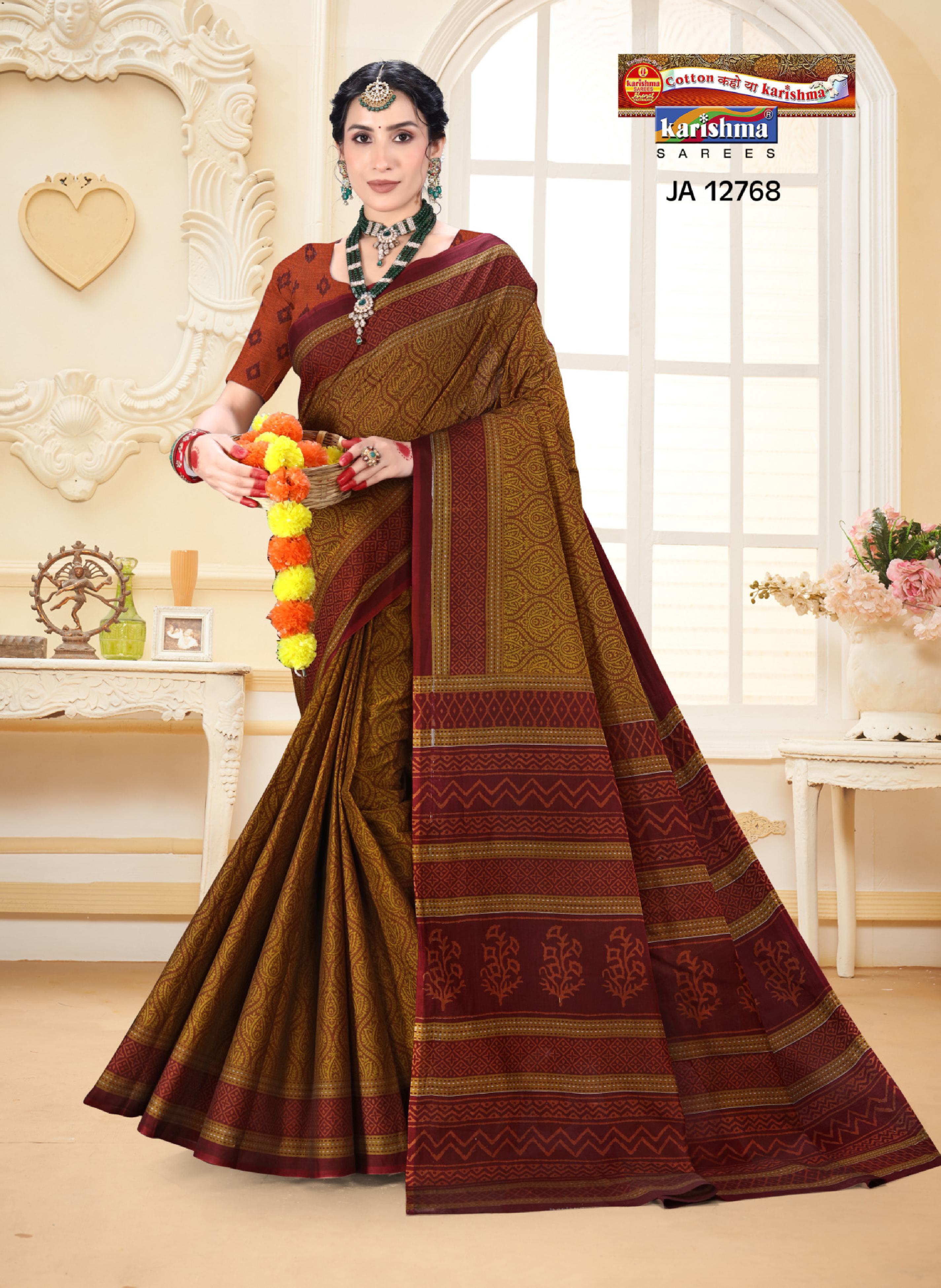 Paisley Rosette Panel Muslin Saree
