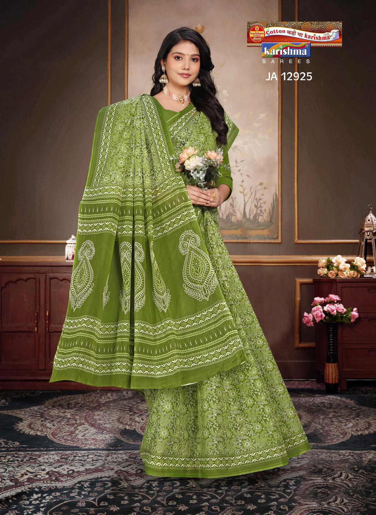 Paisley Buta Border Mulmul Saree