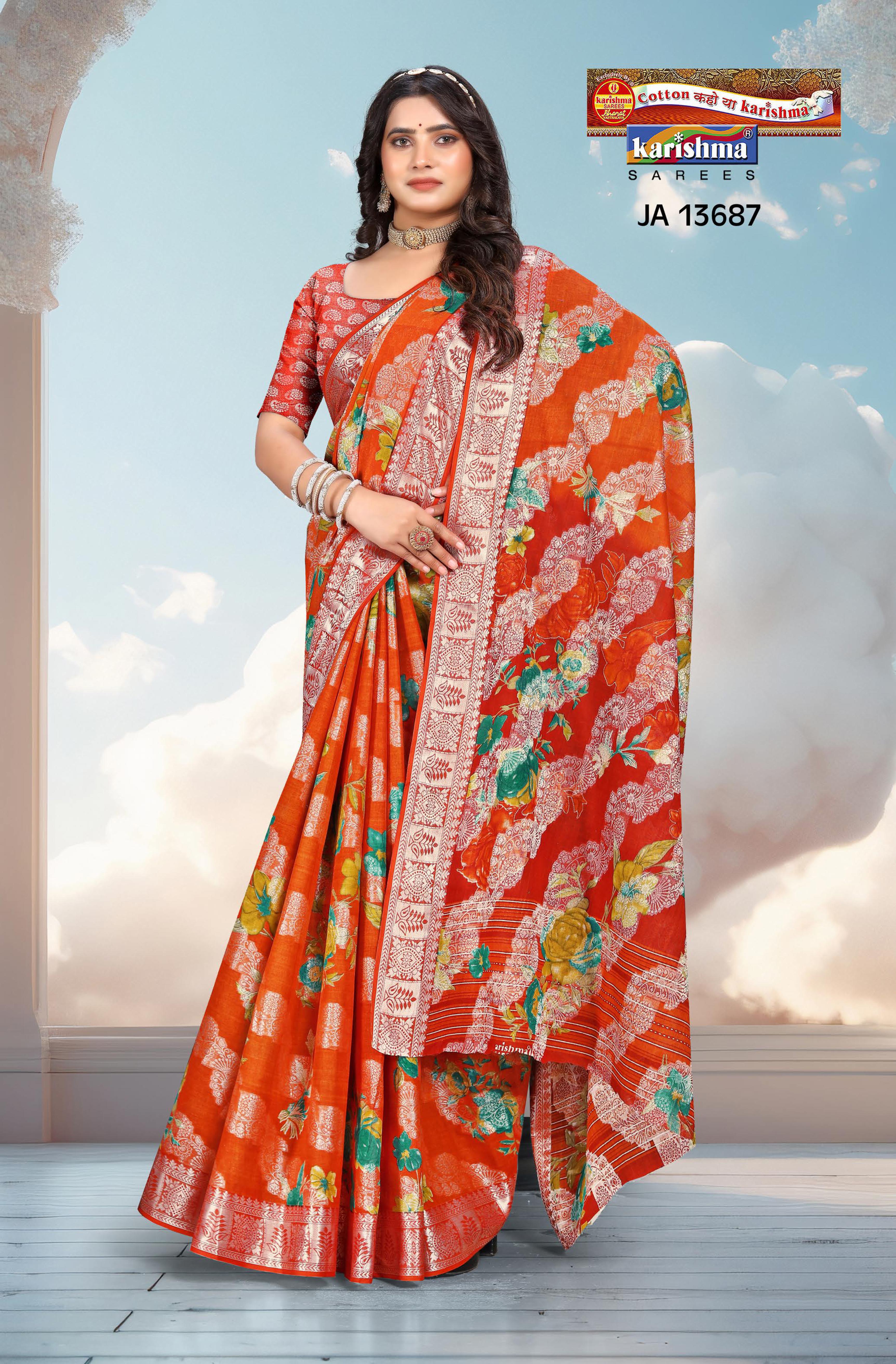Bandhani Floral Cluster Malai Saree