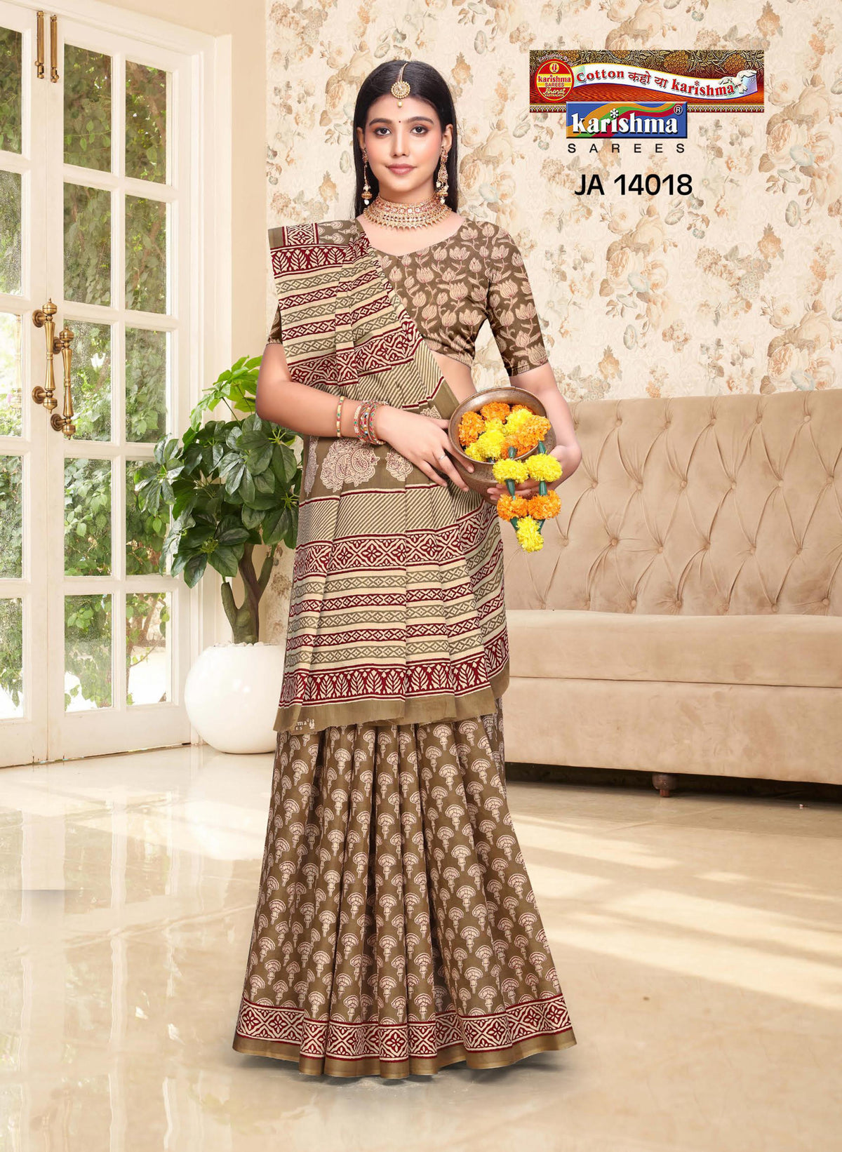 Diamond Diagonal Border Malai Saree