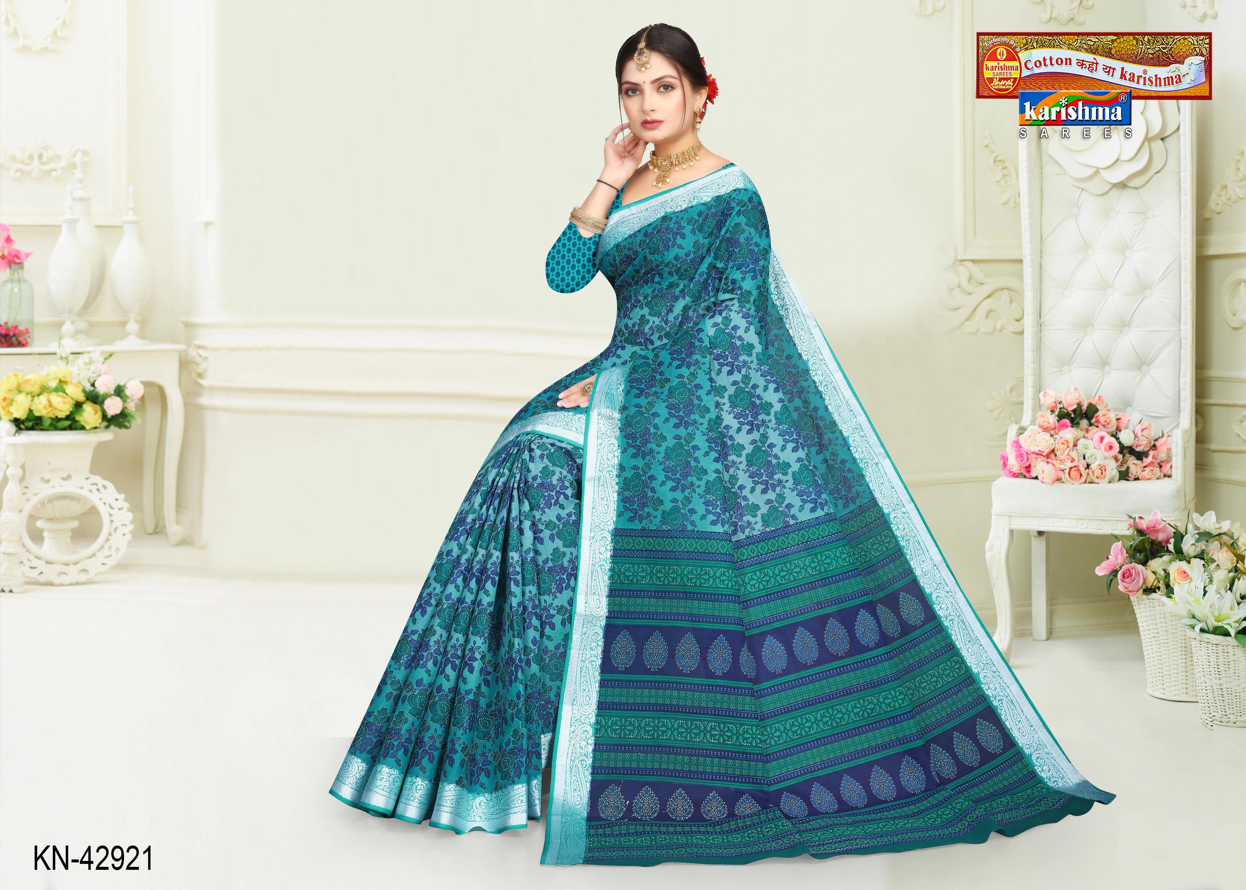 Paisley Floral Panel Mulmul Saree