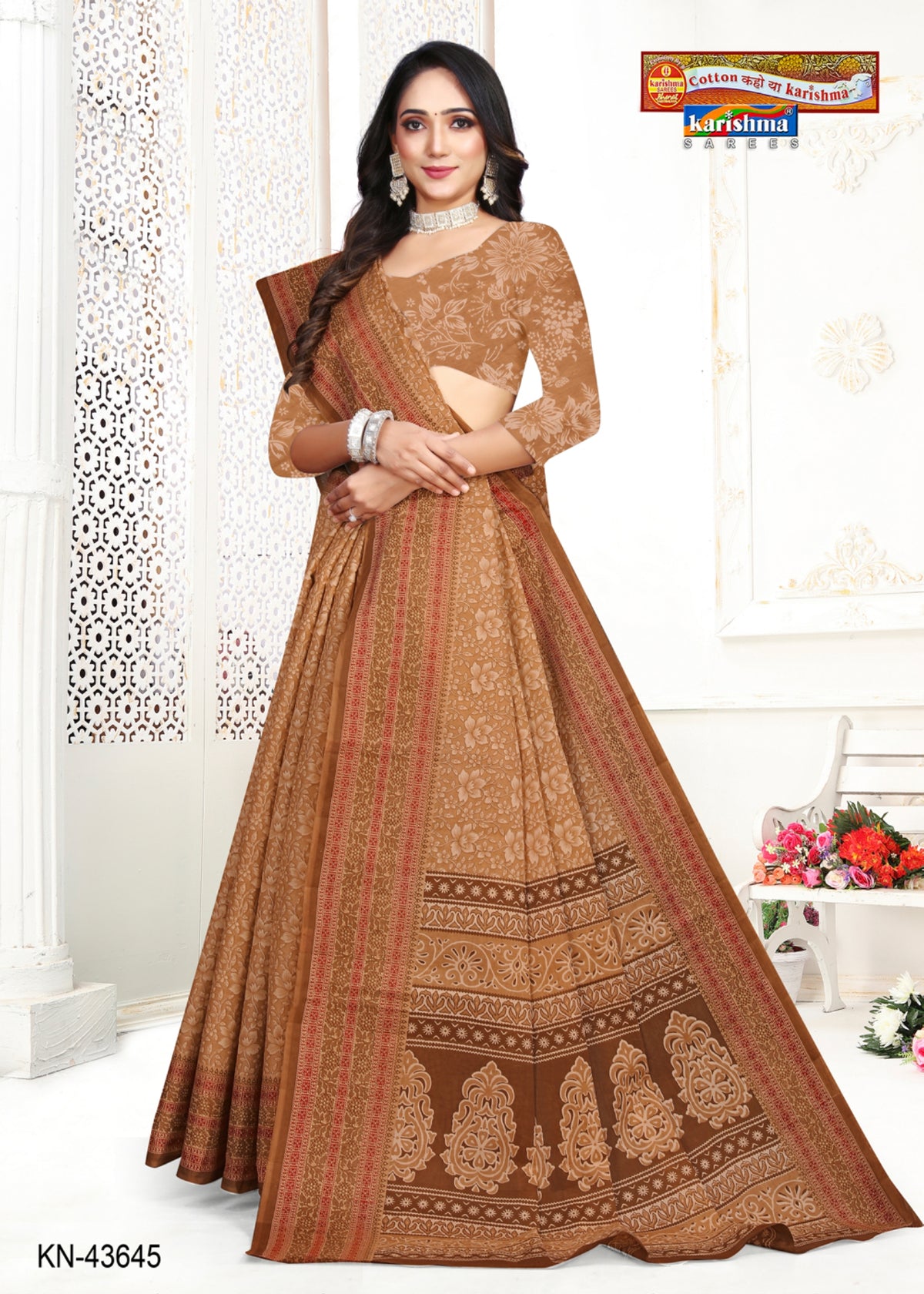 Temple Arch Border Mulmul Saree