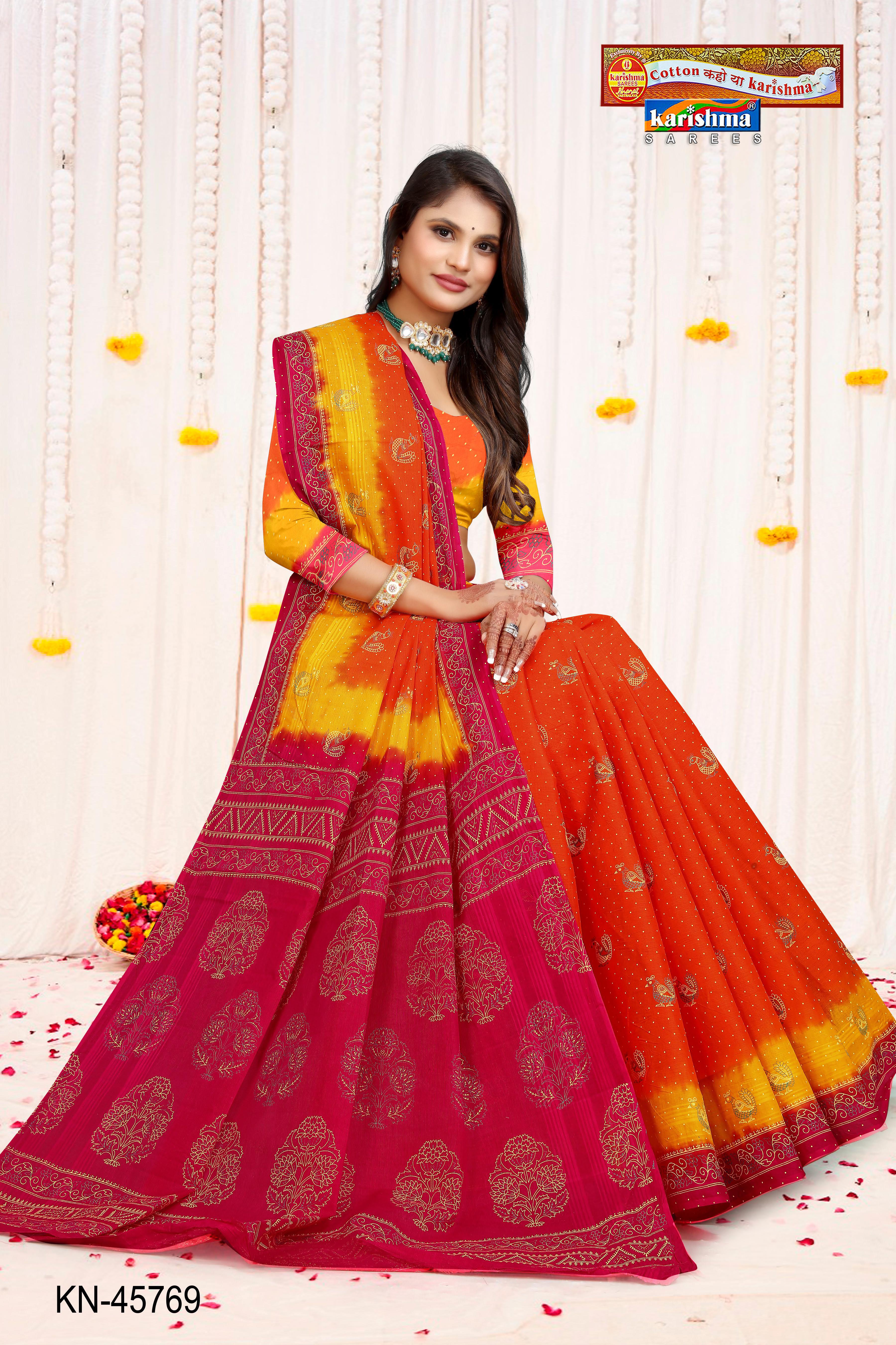 Elephant Paisley Border Mulmul Saree
