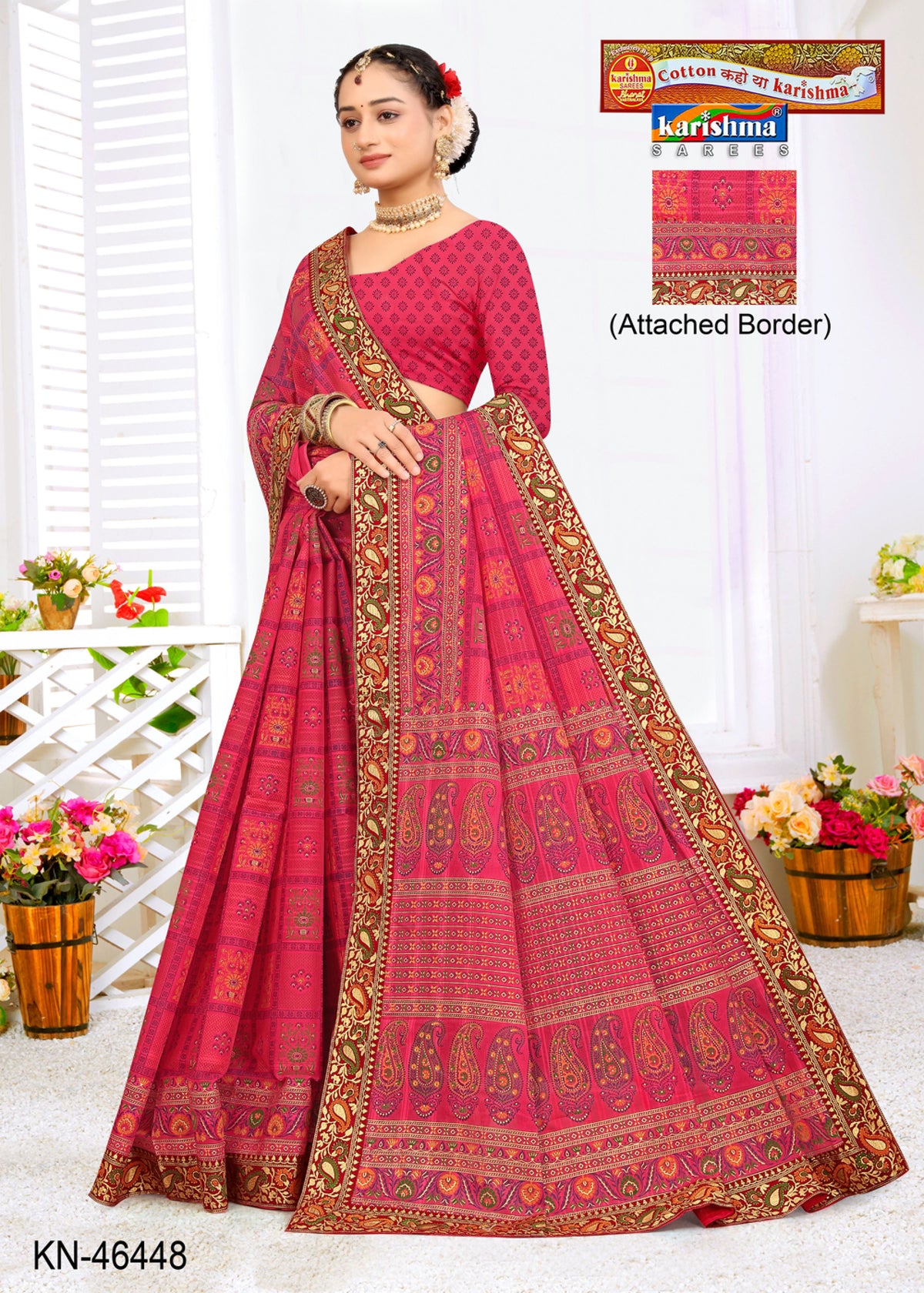 Warli Diamond Panel Mulmul Saree