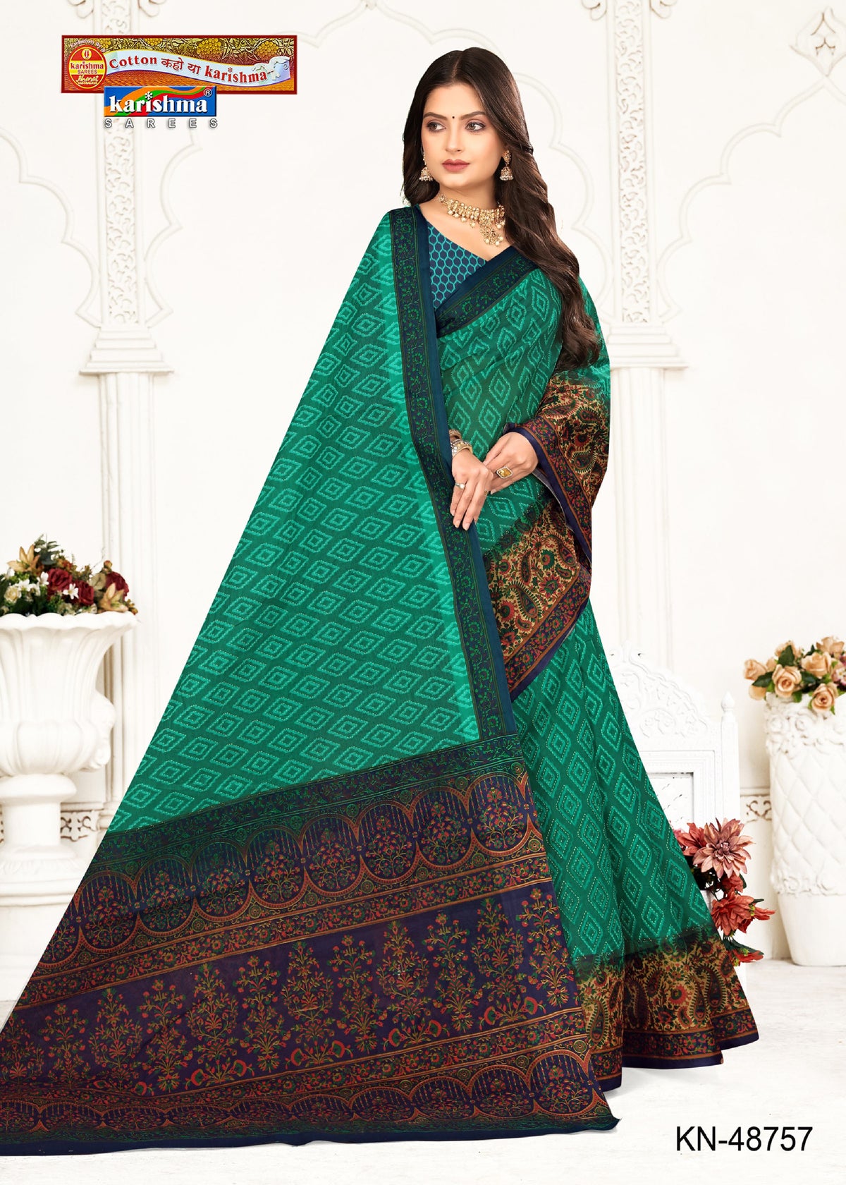 Paisley Diamond Panel Mulmul Saree