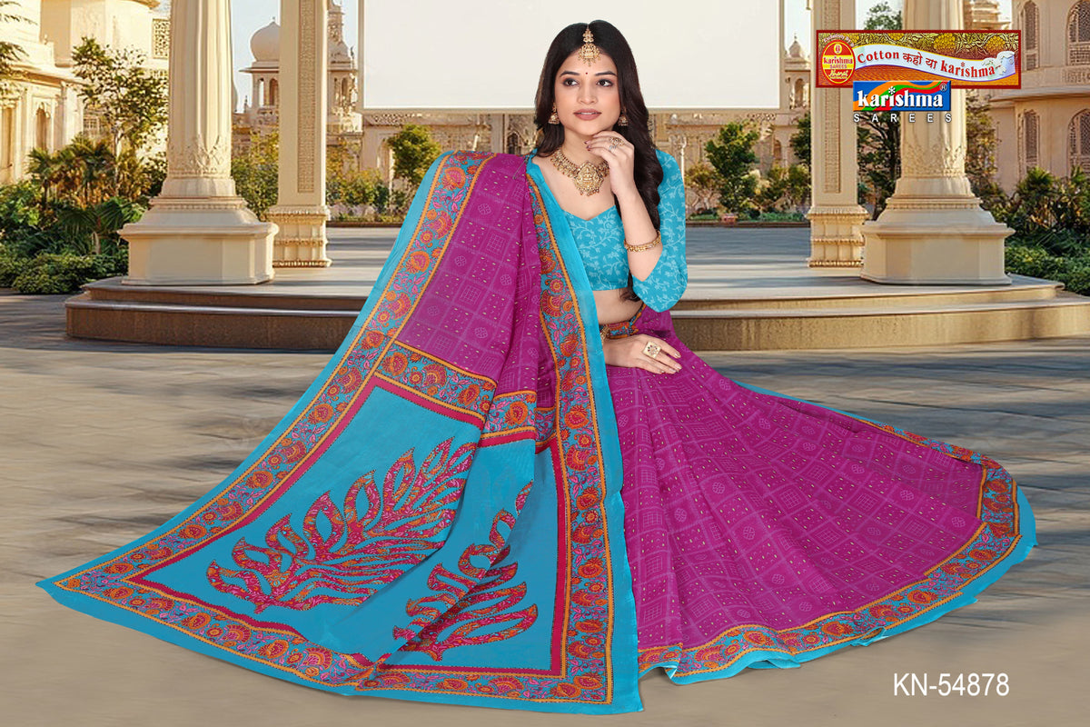 Fern Leaf Pallu Mulmul Saree