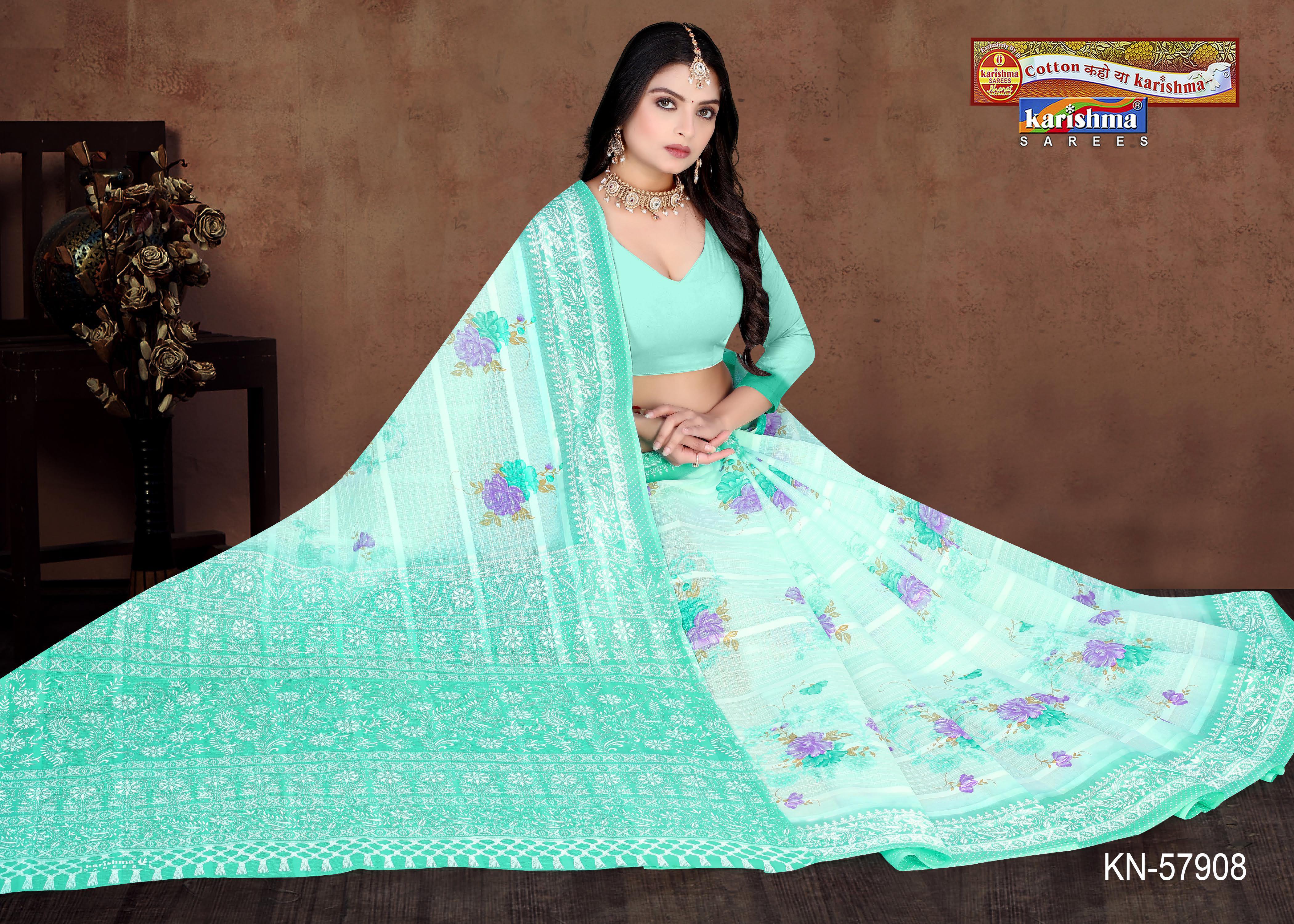 Bouquet Floral Panel Mulmul Saree
