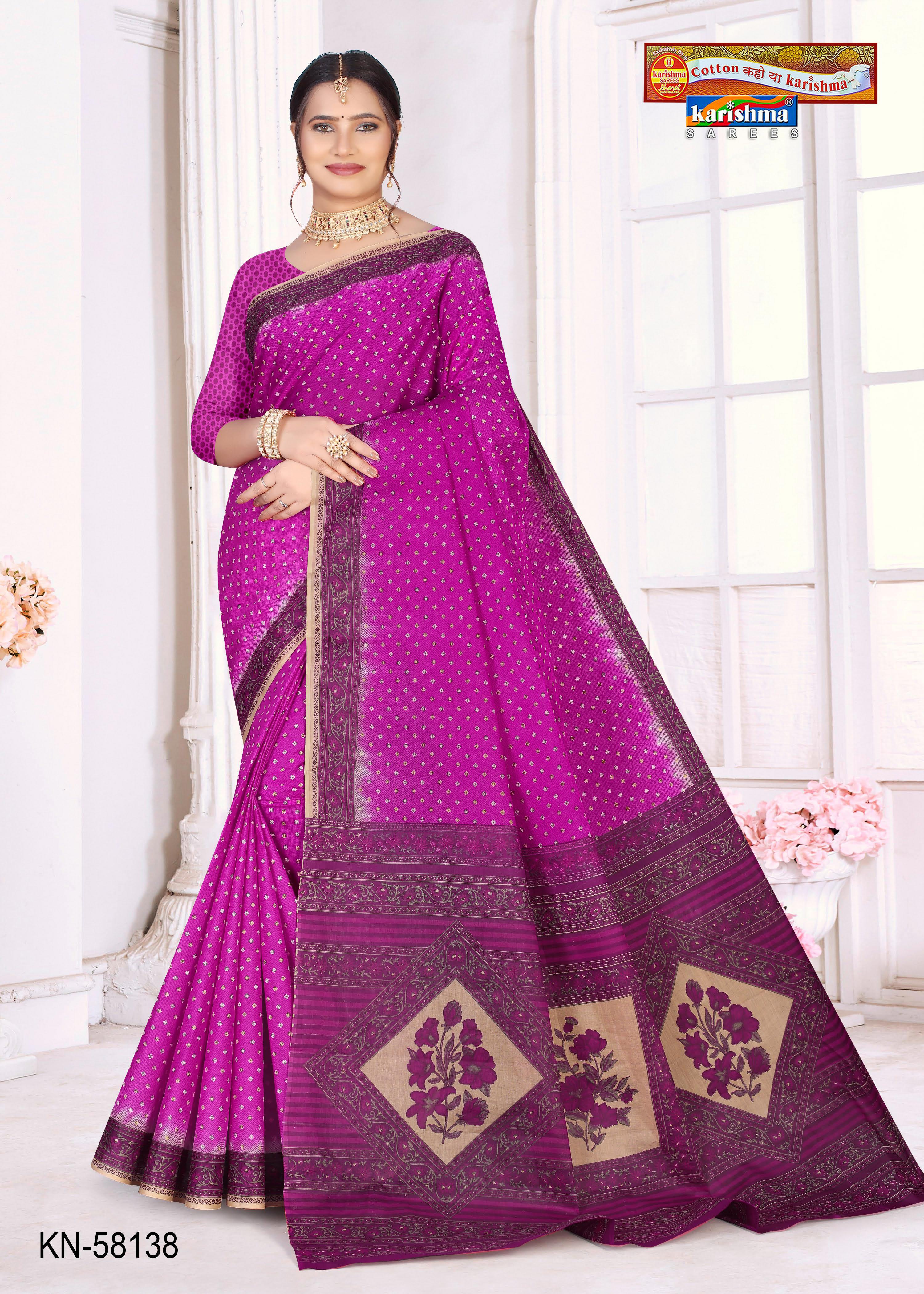 Rose Medallion Panel Mulmul Saree