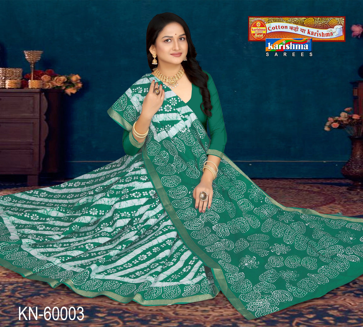 Leheriya Batik Design Malai Saree