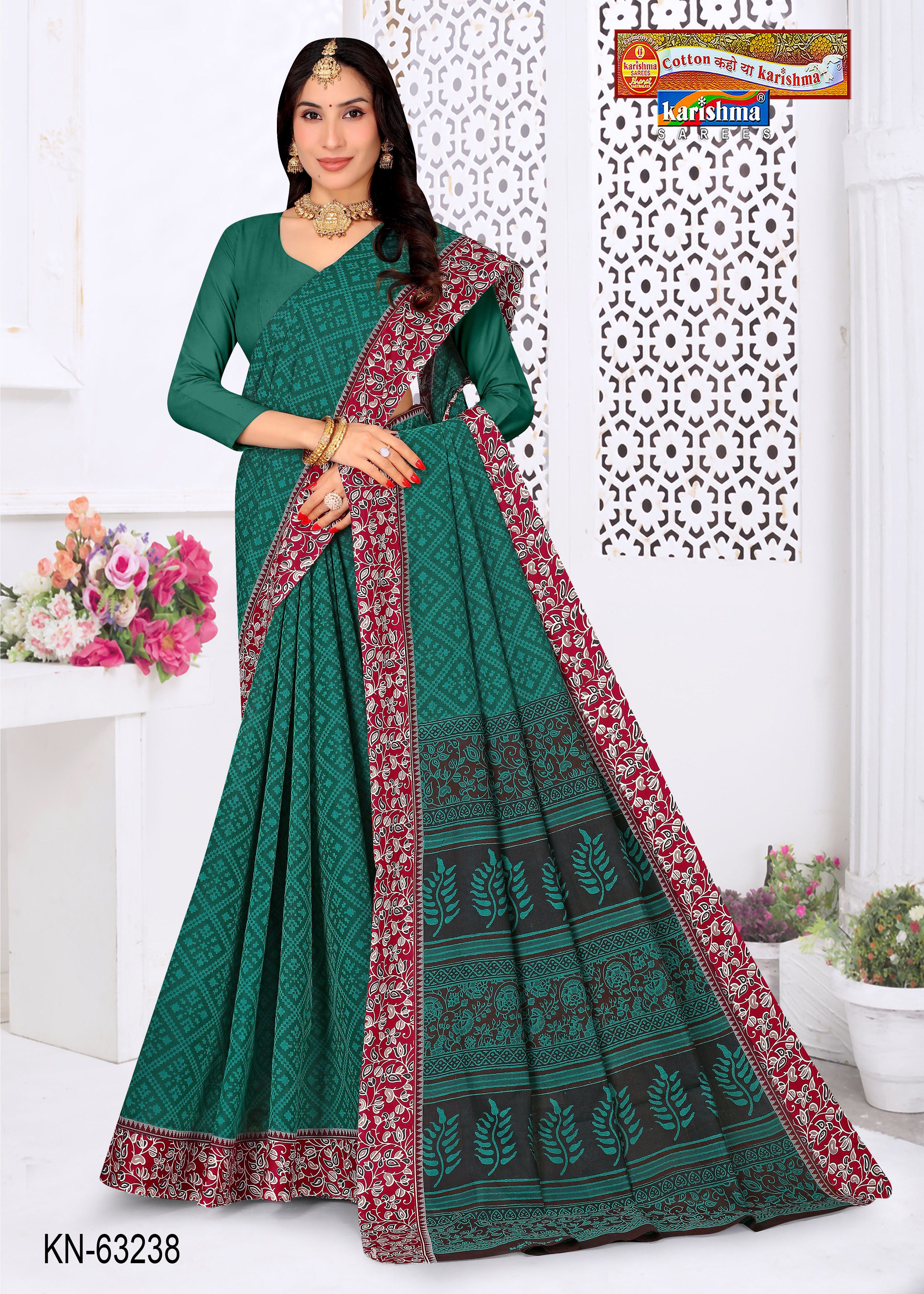 Leaf Cluster Border Muslin Saree