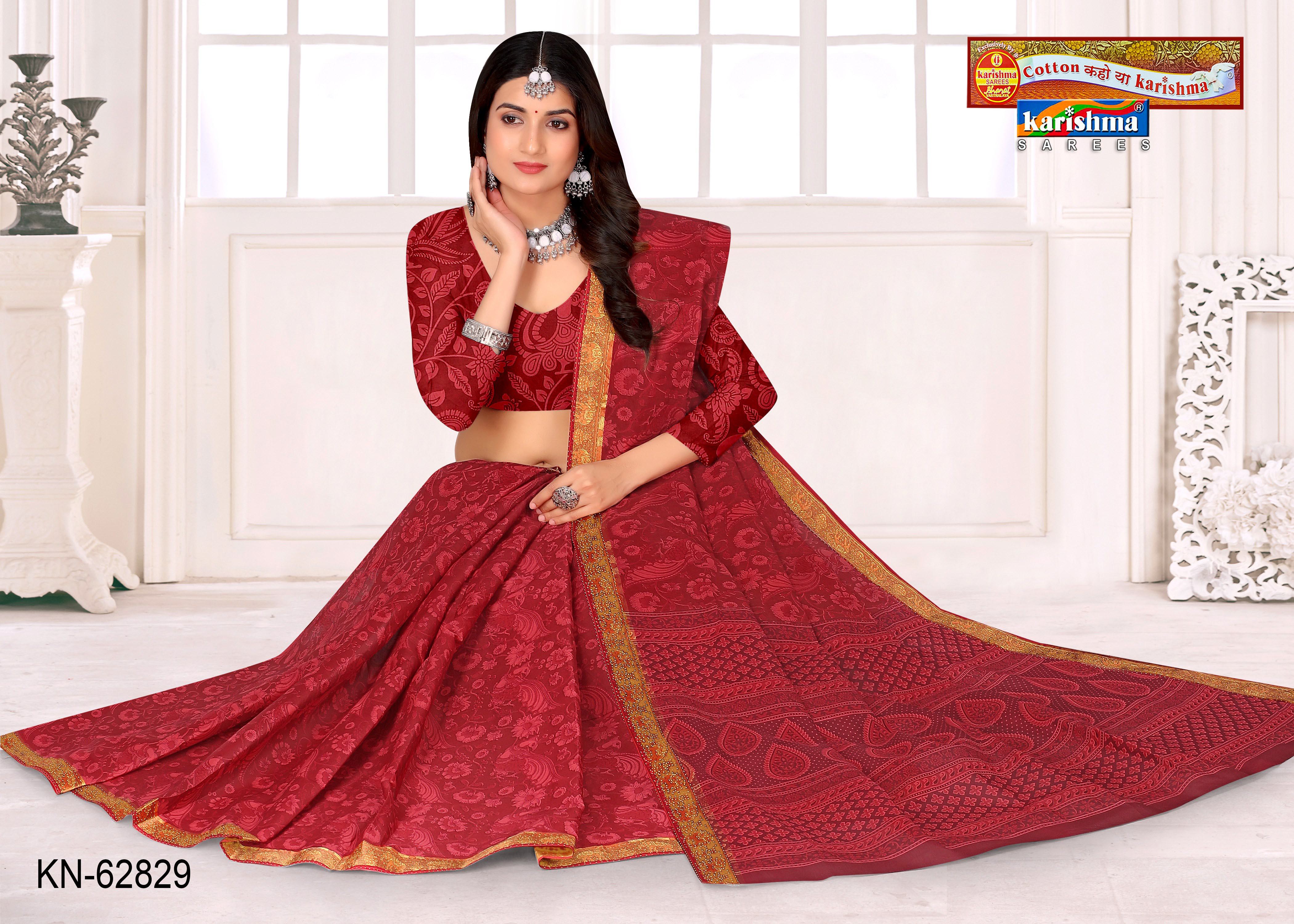 Floral Medallion Body Mulmul Saree