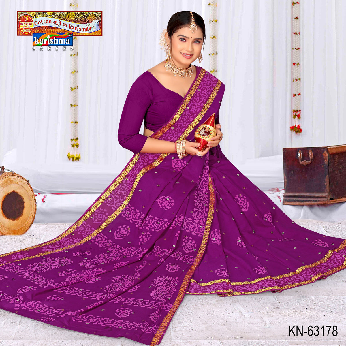 Bandhani Peacock Panel Malai Saree