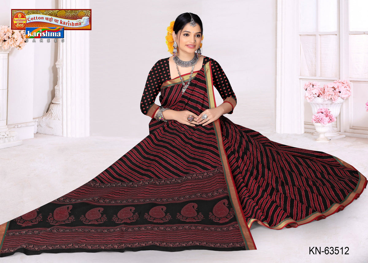 Leheriya Elephant Border Muslin Saree
