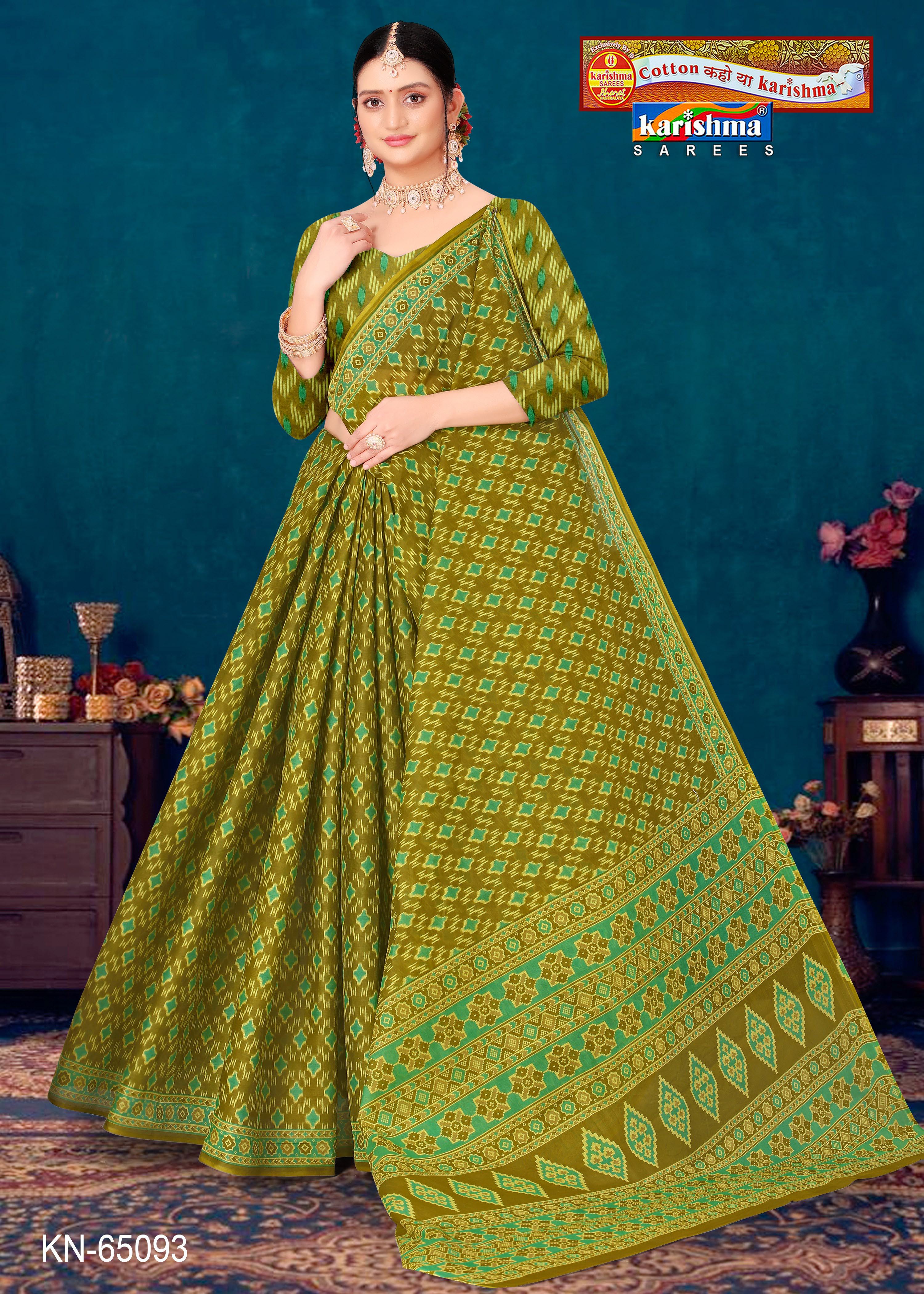 Diamond Pennant Border Mulmul Saree