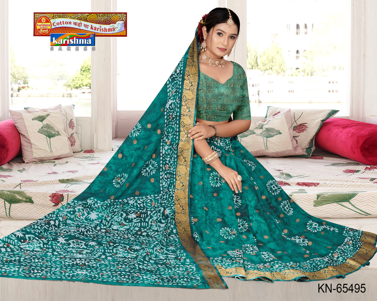 Batik Booti Border Malai Saree