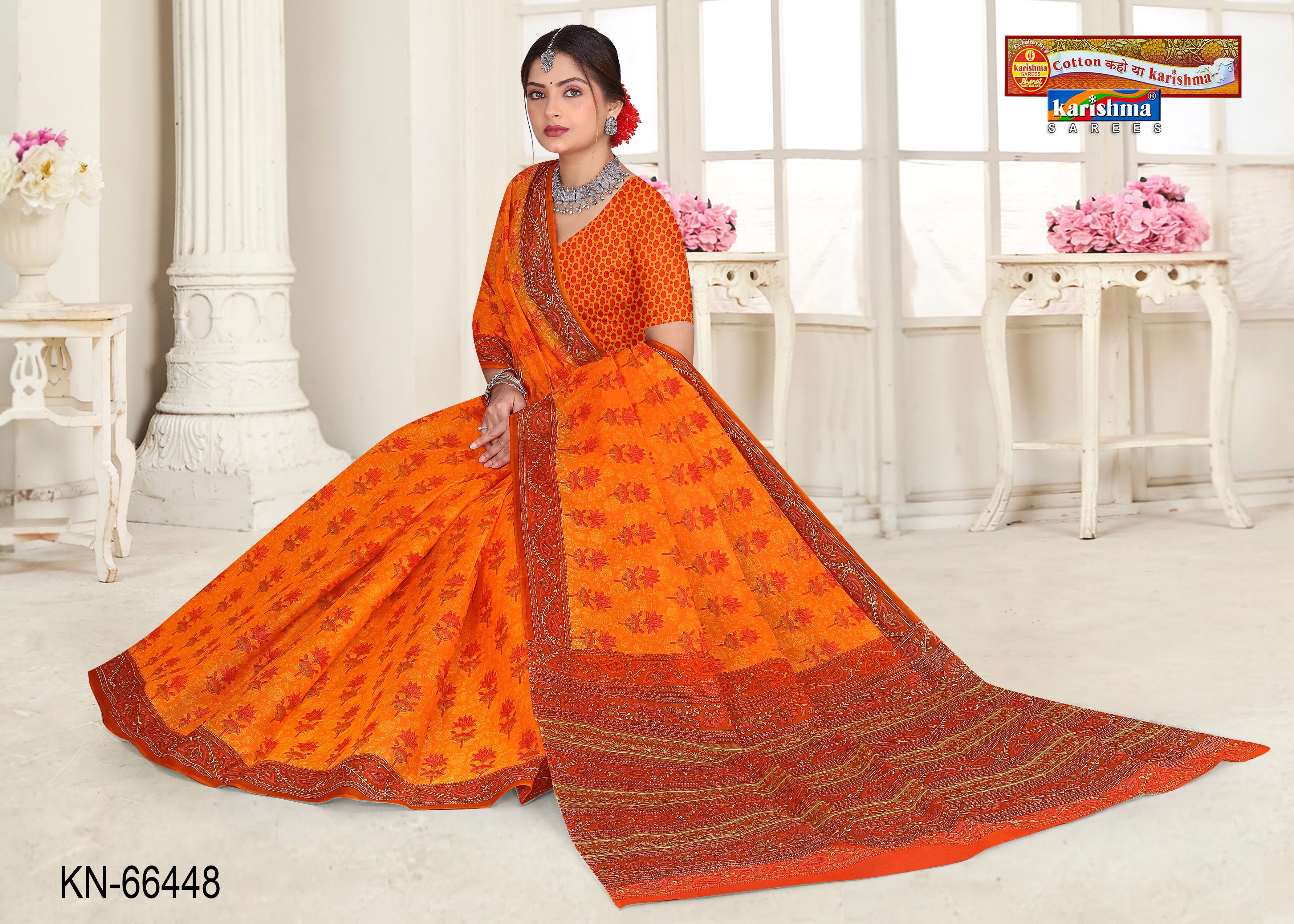 Yellow Pure Coton Mulmul (Stiff) Saree With Floral Print Beautiful Border
