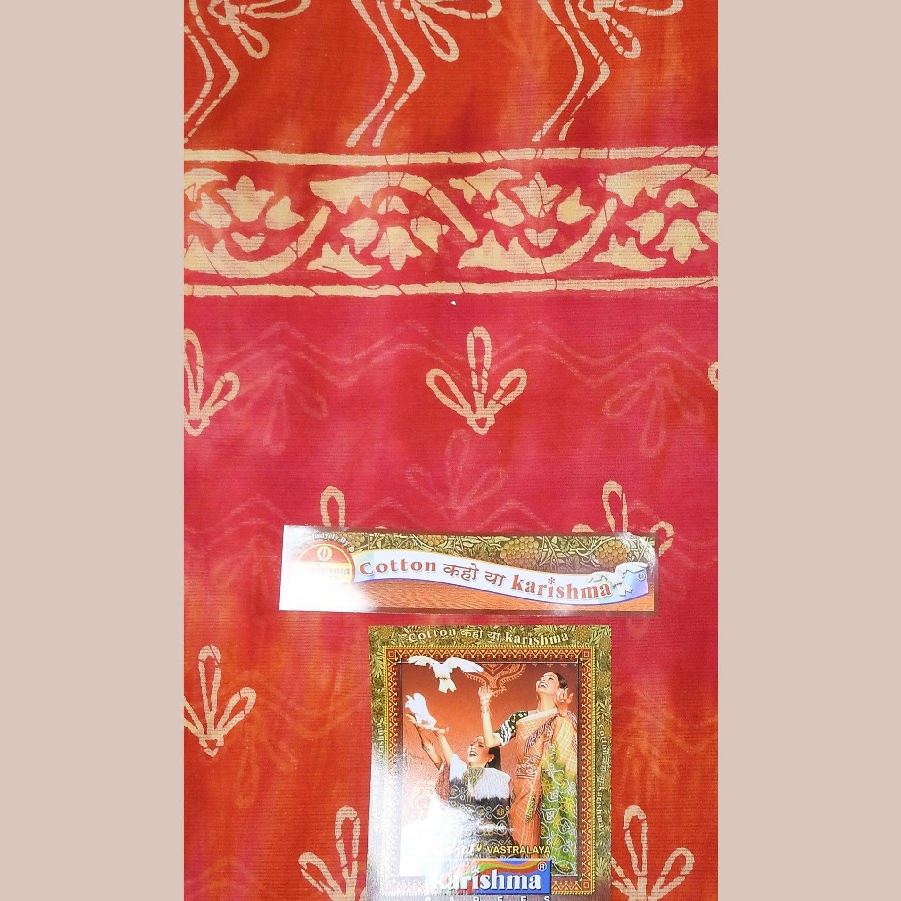 Pink & Orange Pure Mulmul Cotton Shibori Style Saree with Zari Border - Shop Karishma