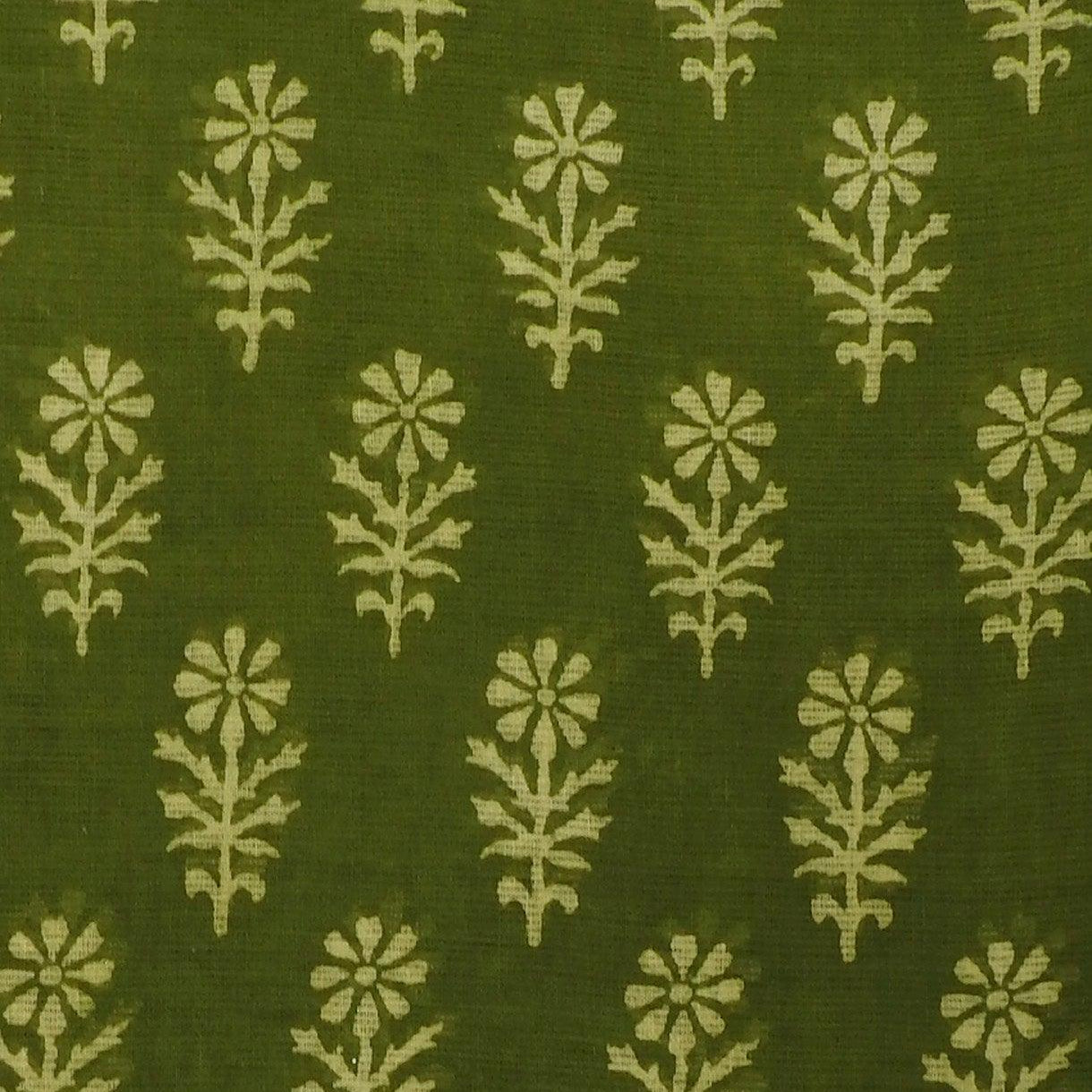 Green Batik Butti Style Design Soft Malai Cotton Saree - Shop Karishma