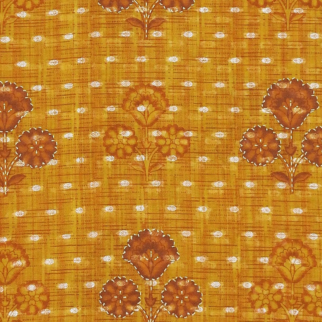 Yellow Pattu Pure Mulmul Cotton Floral Printed Resham Border Saree - Shop Karishma