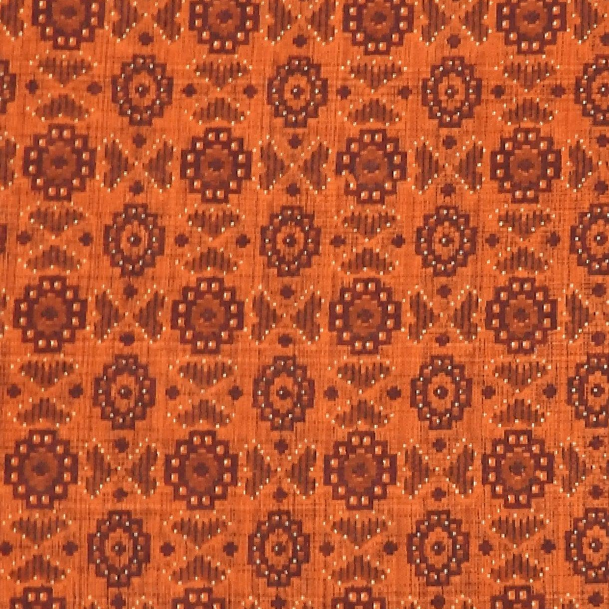Orange Traditional Ethnic Designs Printed Pure Mulmul Cotton Zari Border Saree - Shop Karishma