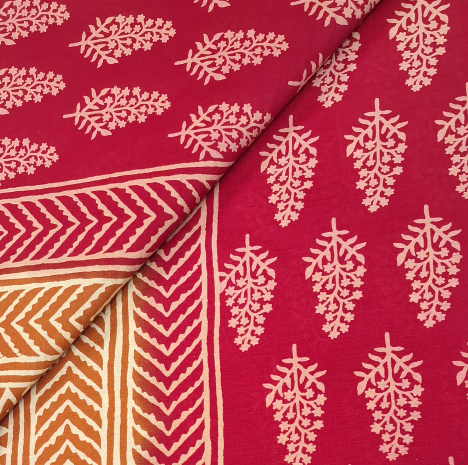 Maroon Hand Batik Buta Style Shaded Soft Malai Cotton Printed Saree