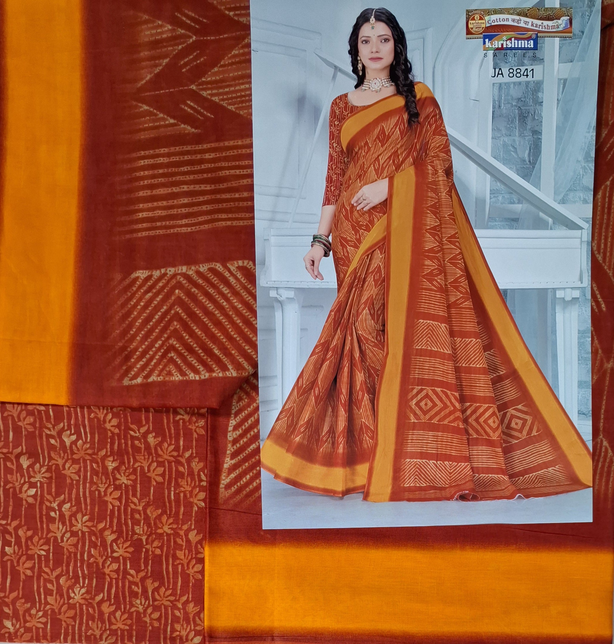 Yellow Hand Tie & Dye Printed Pure Cotton Saree with Border