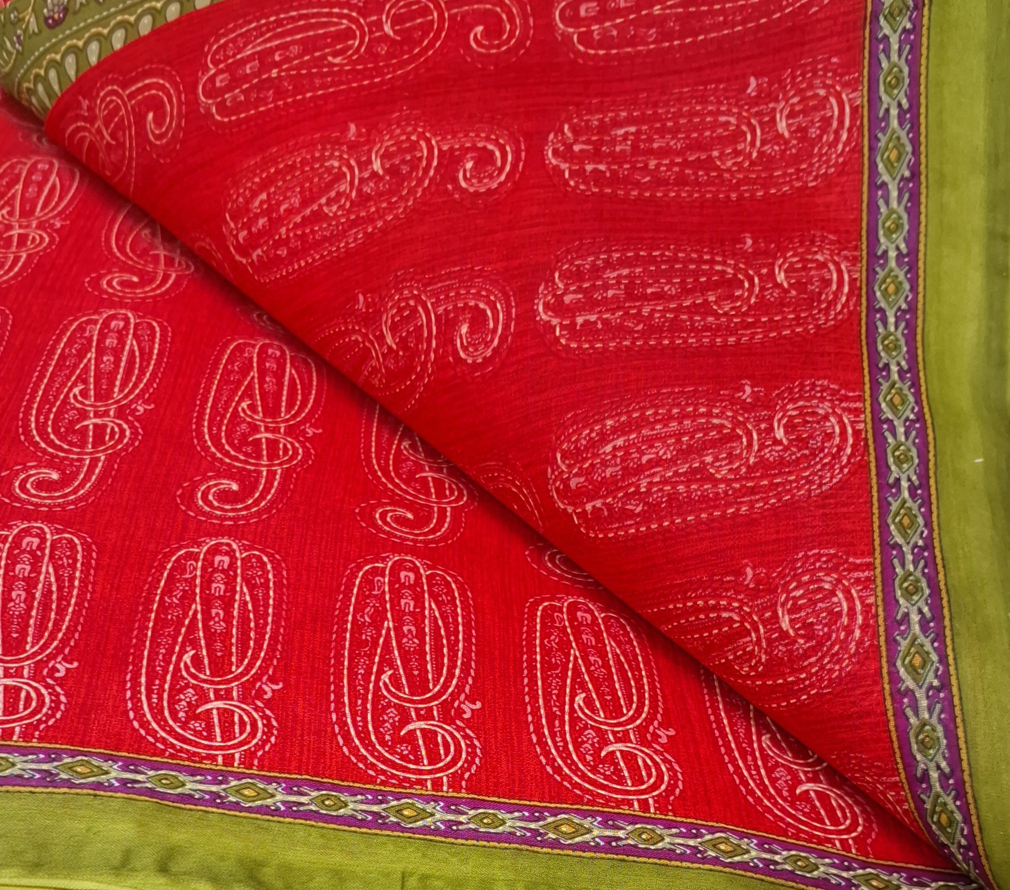 Red Designer Ethnic Printed Mulmul Pure Cotton Saree with Fancy Blouse