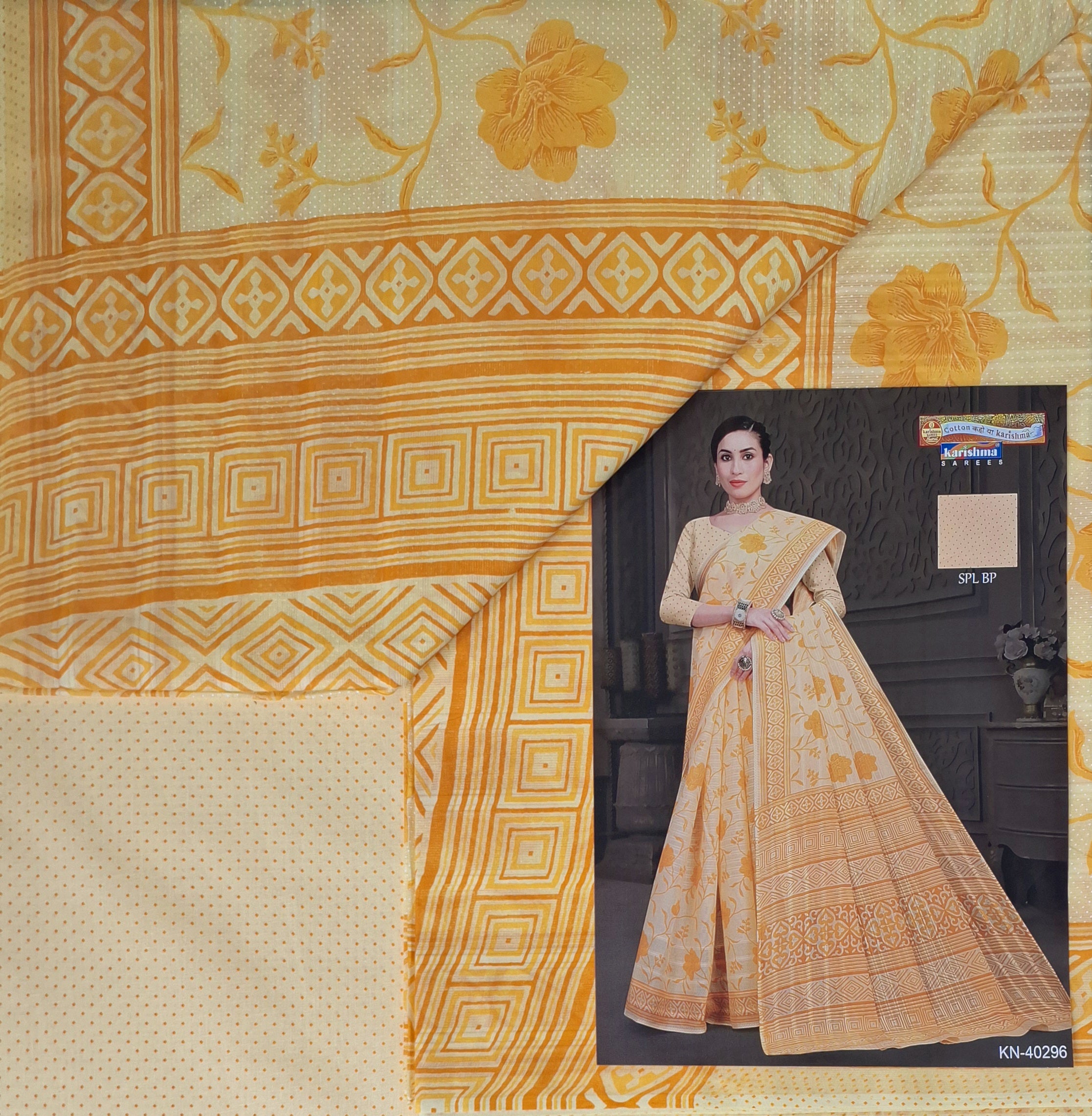 Yellow Pastel Colour Flower Design Printed Pure Soft Malai Cotton Saree