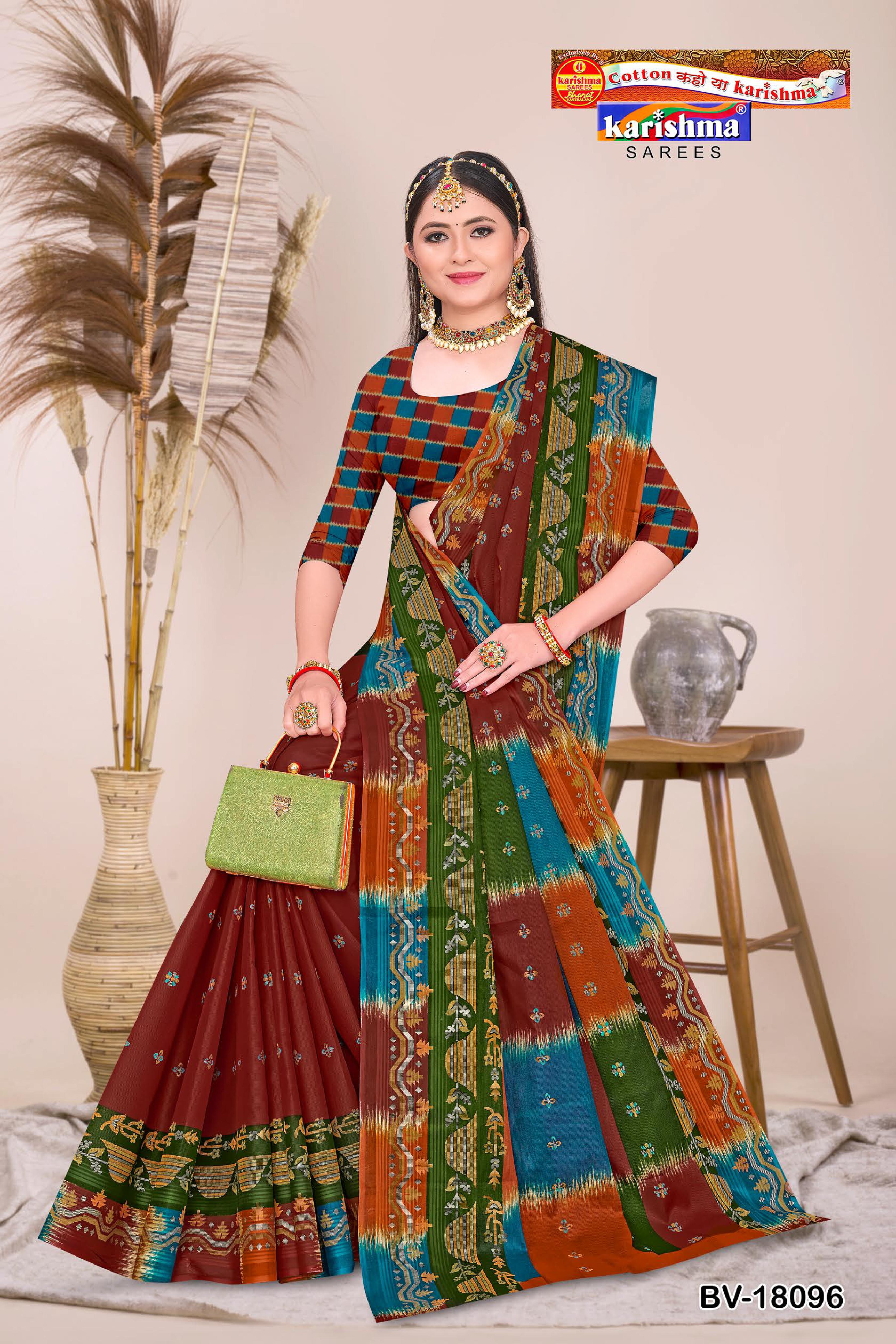 Red Pure Cotton (Medium Soft) Mulmul Saree With Traditional Design And Border