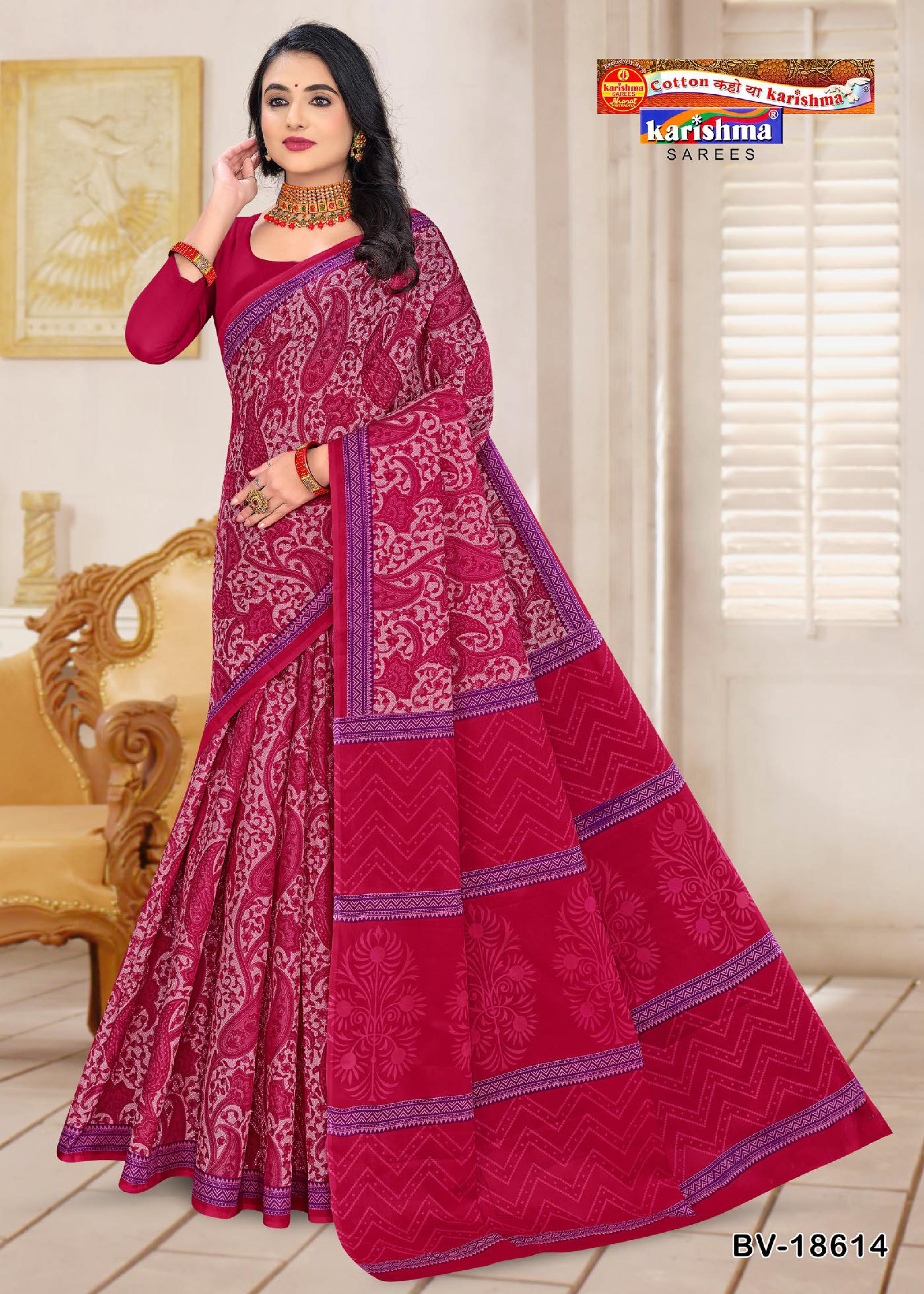 Pink Pure Cotton Malai (Soft) Saree With Paisely print