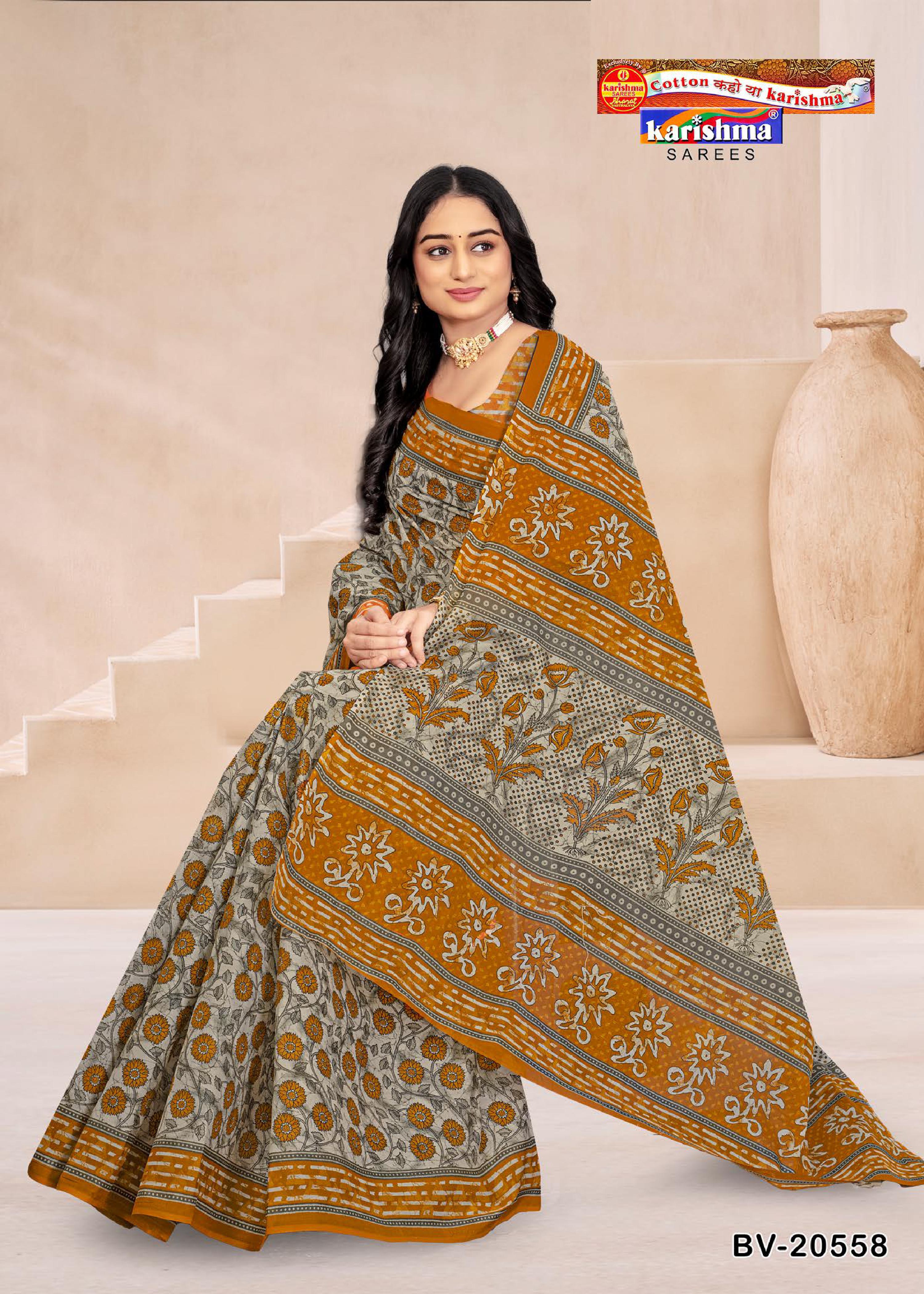 Yellow Pure Cotton Mulmul (medium Soft) Saree With Beautiful Floral Design