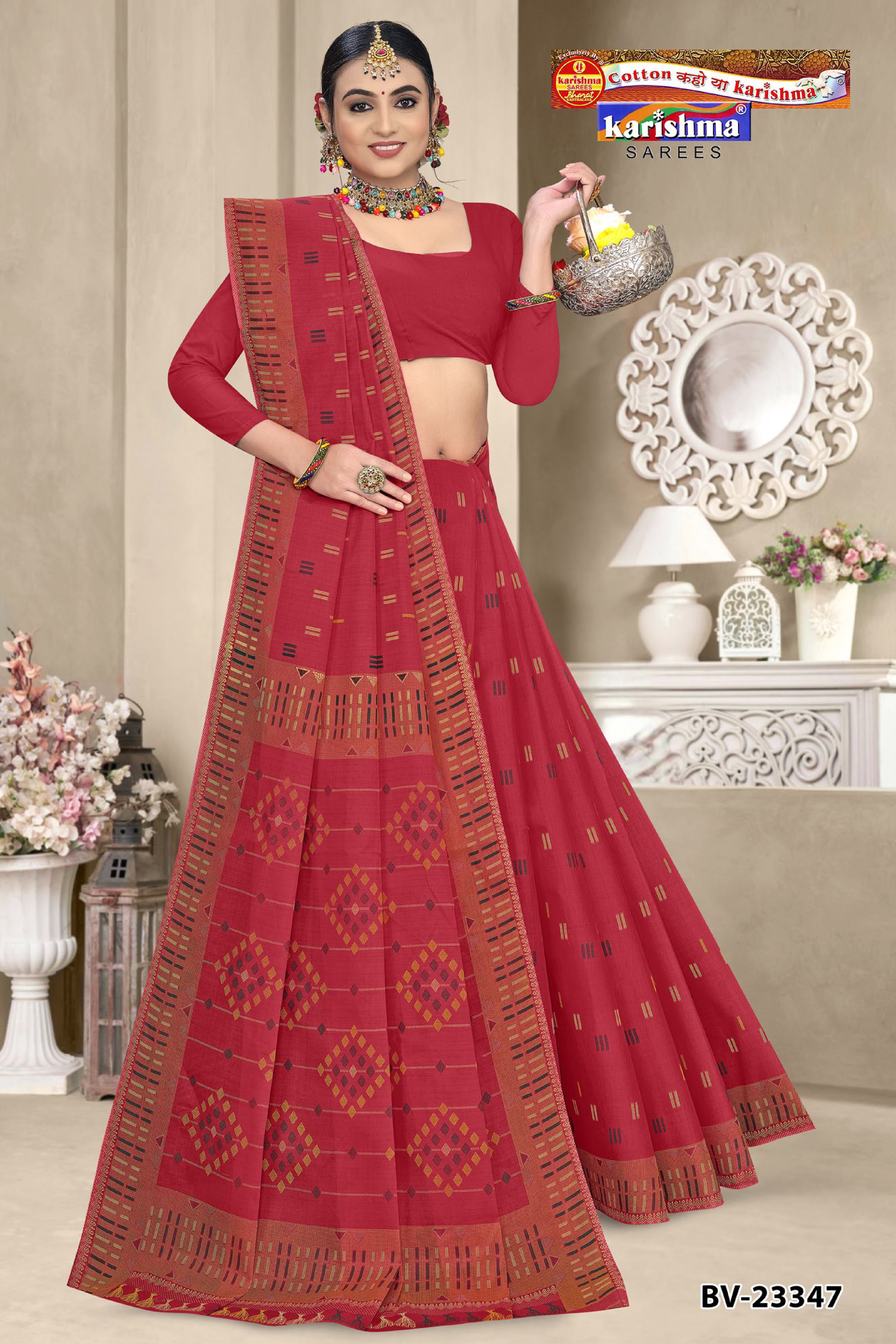 Peach Pure Cotton Mulmul (Medium Soft) Saree with Delicate Floral Design