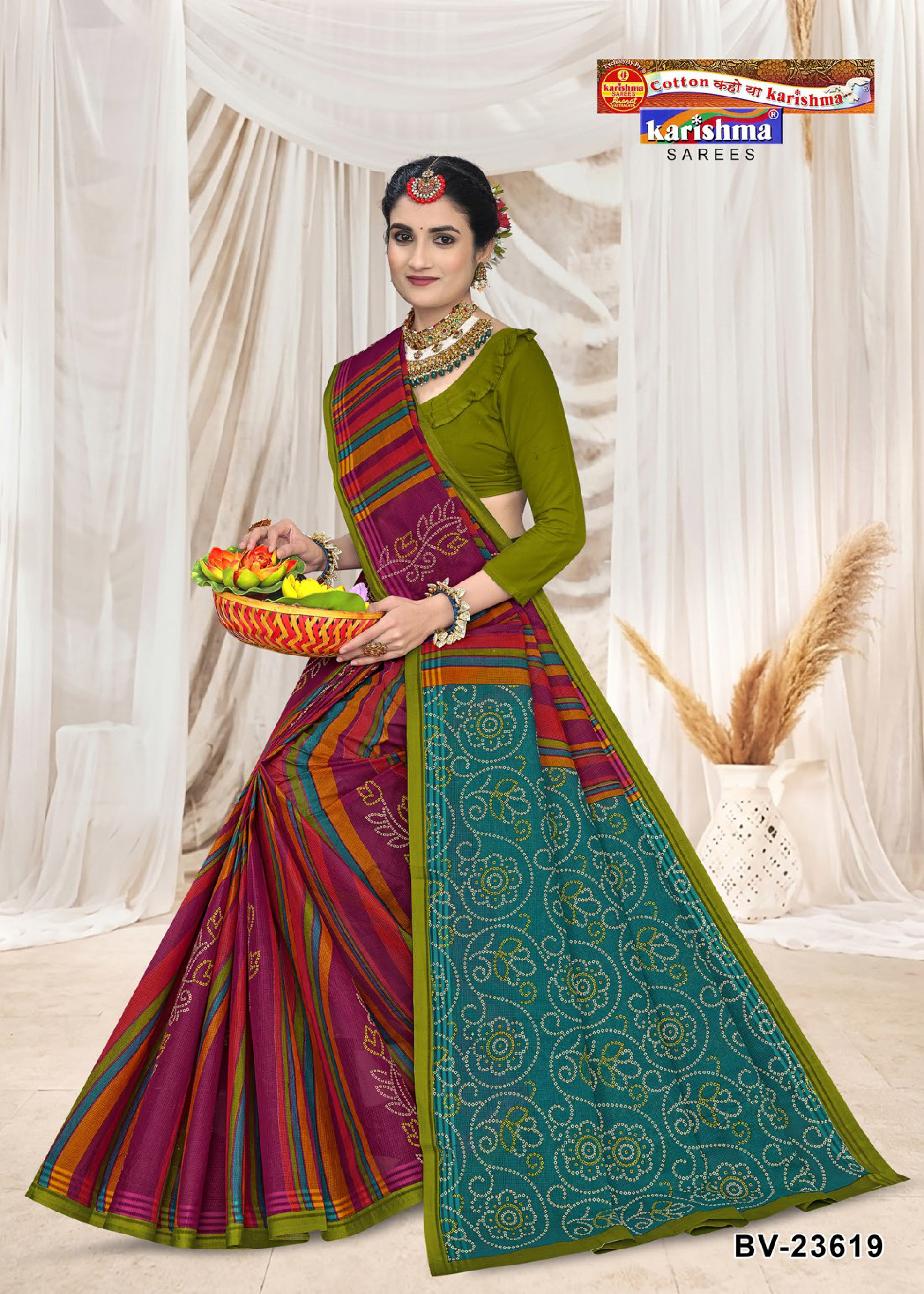 Pink Pure Cotton Mulmul (Stiff) Saree With Traditional Pattern Print
