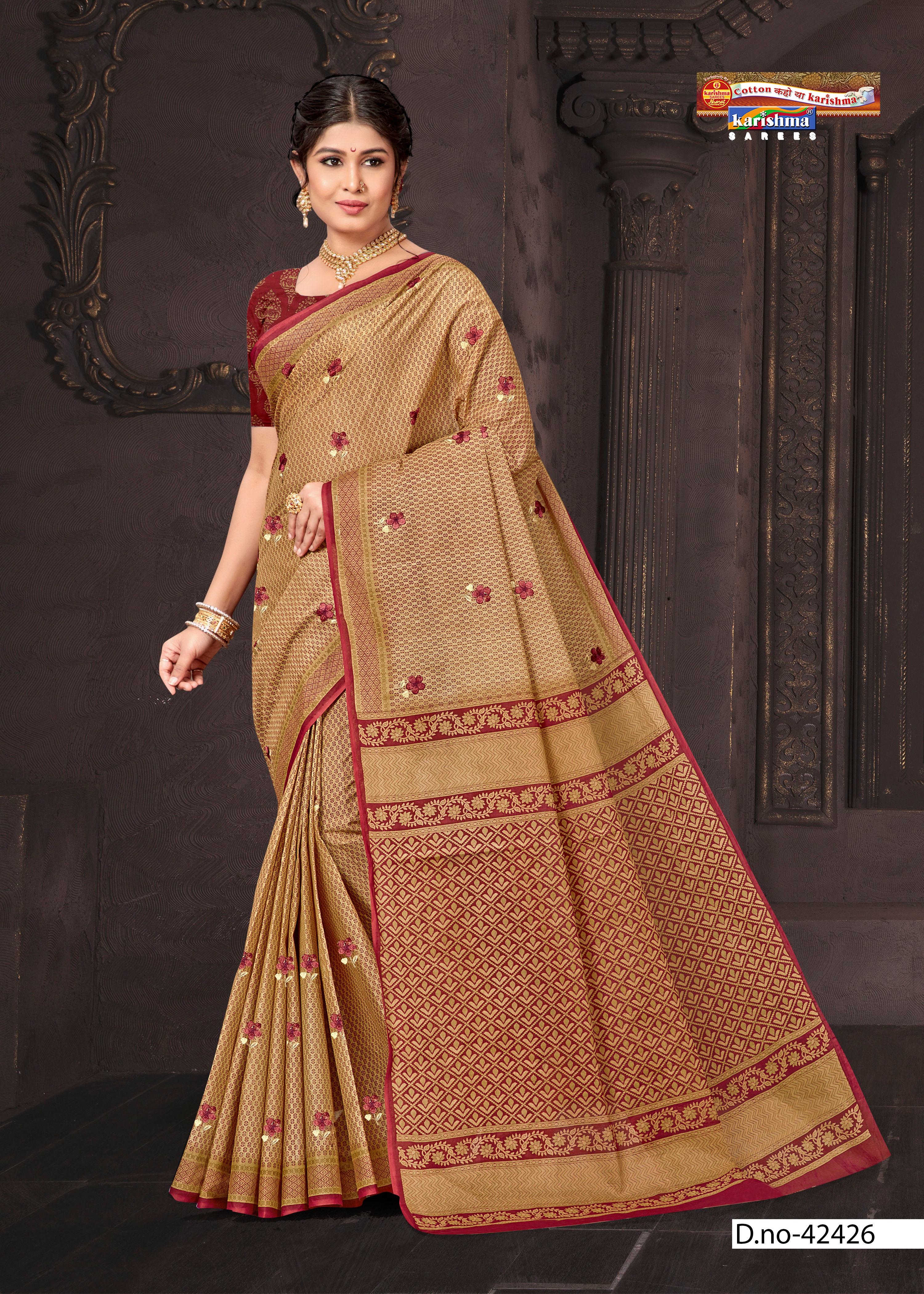 Pink Pure Cotton Mulmul (Stiff) Saree With Abstract Design And Floral Embroidery