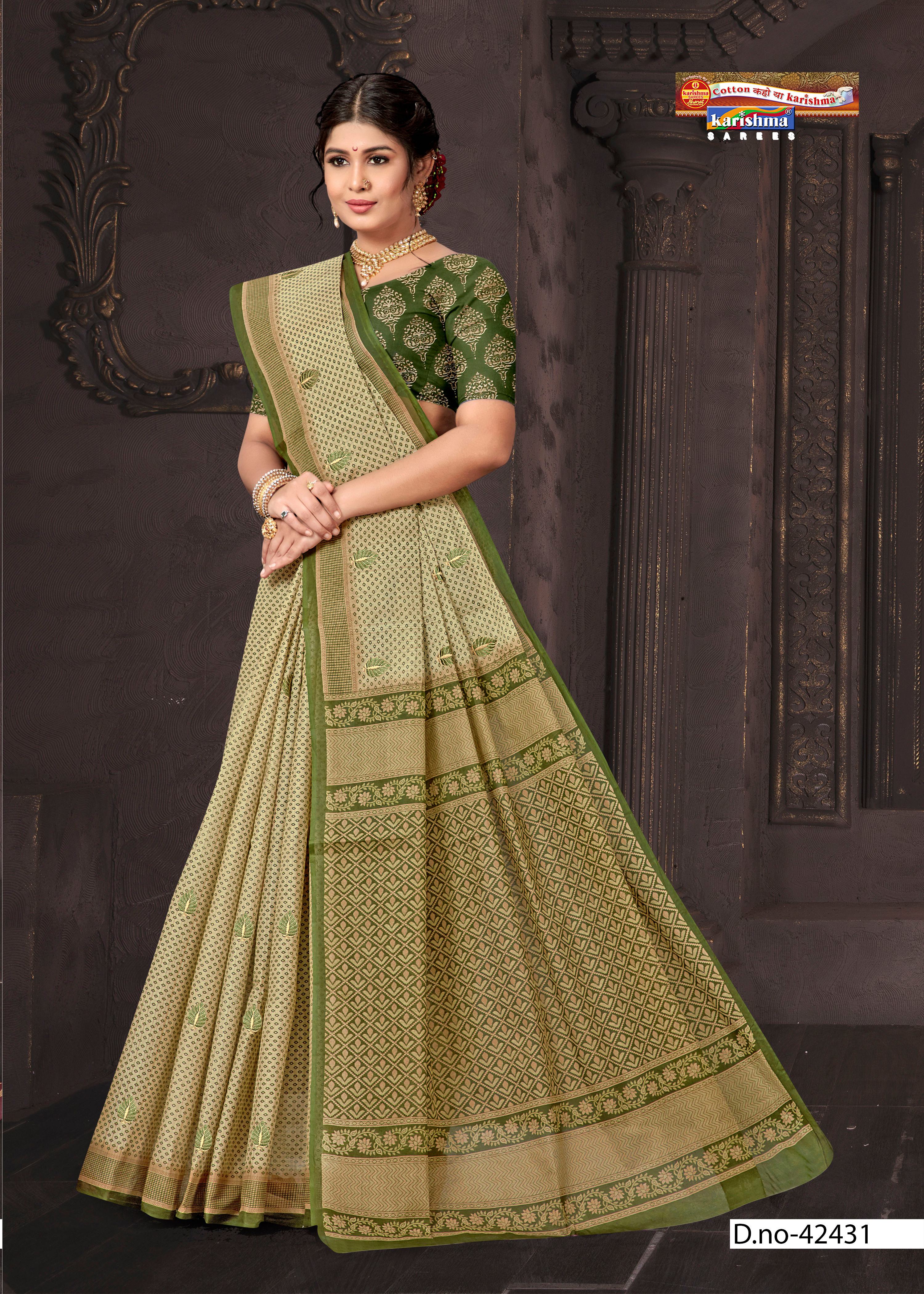Green Pure Cotton Mulmul (Stiff) Saree With Abstract Design And Floral Embroidery