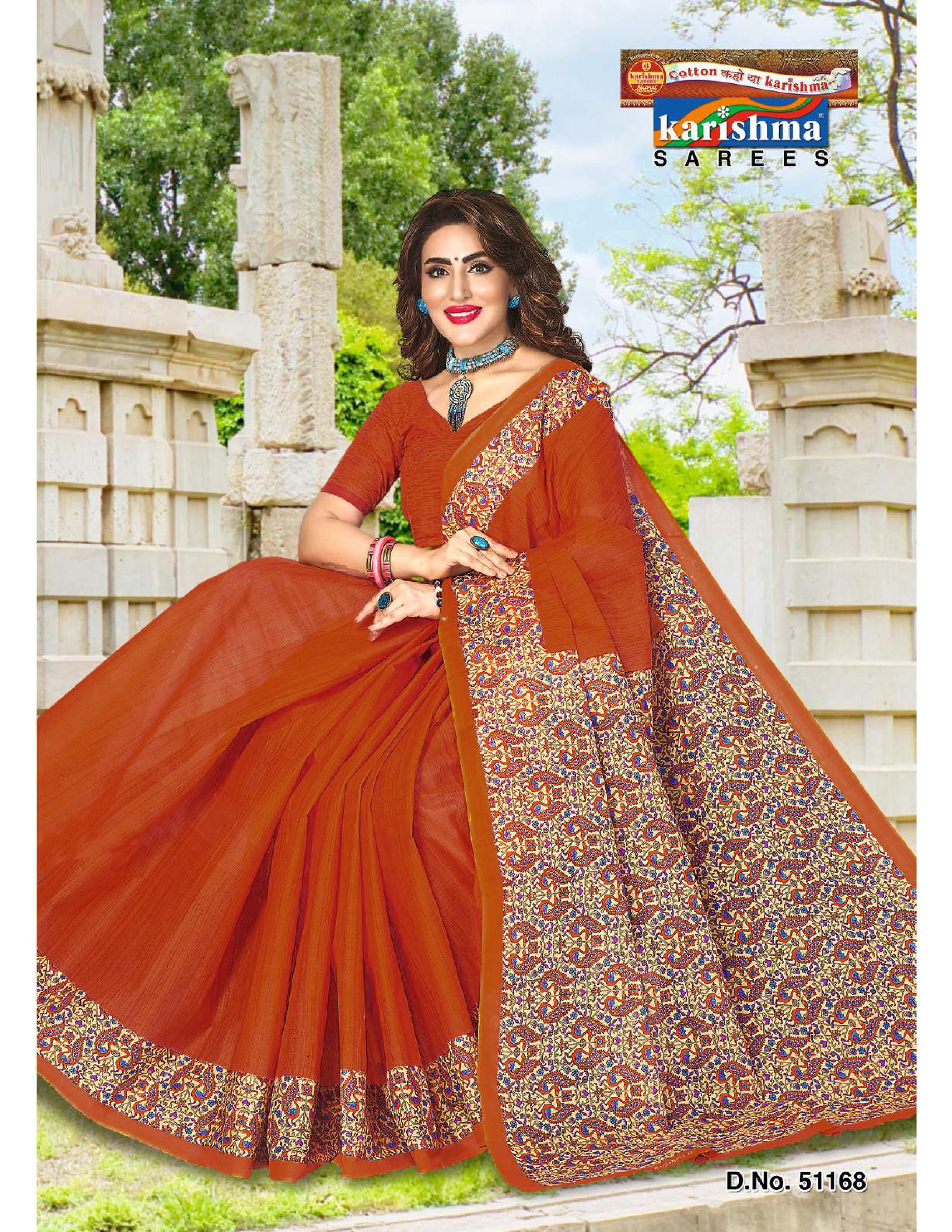 Brown Designer Printed Everyday Wear Pure Mulmul Cotton Saree