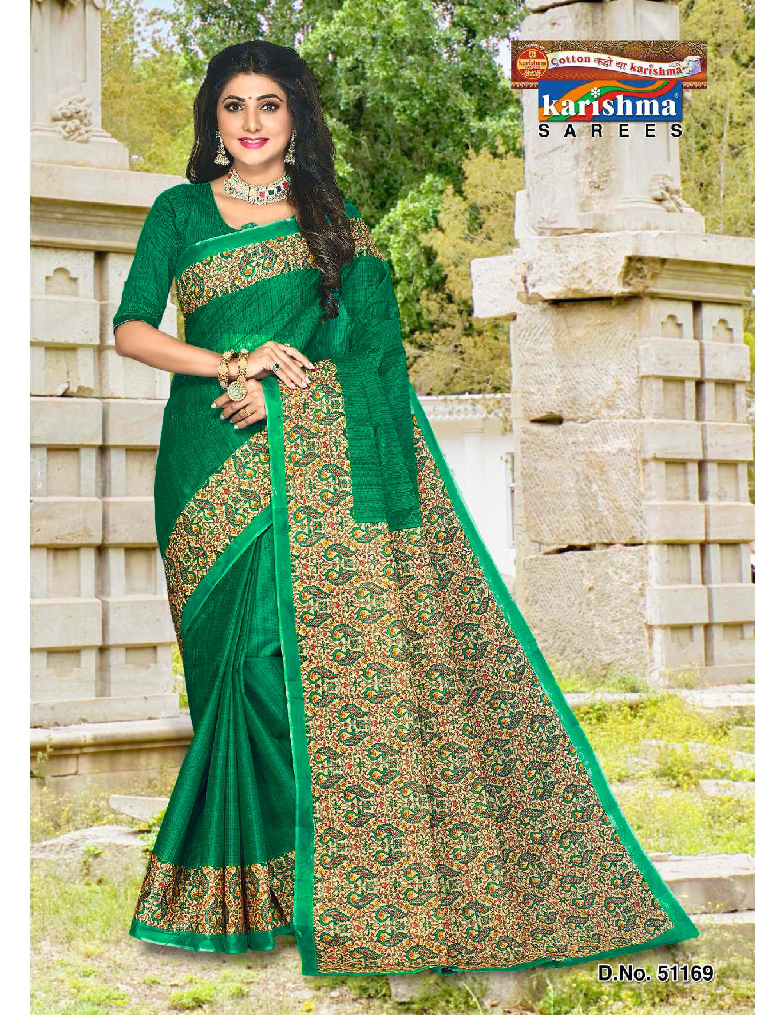 Green Designer Printed Everyday Wear Pure Mulmul Cotton Saree