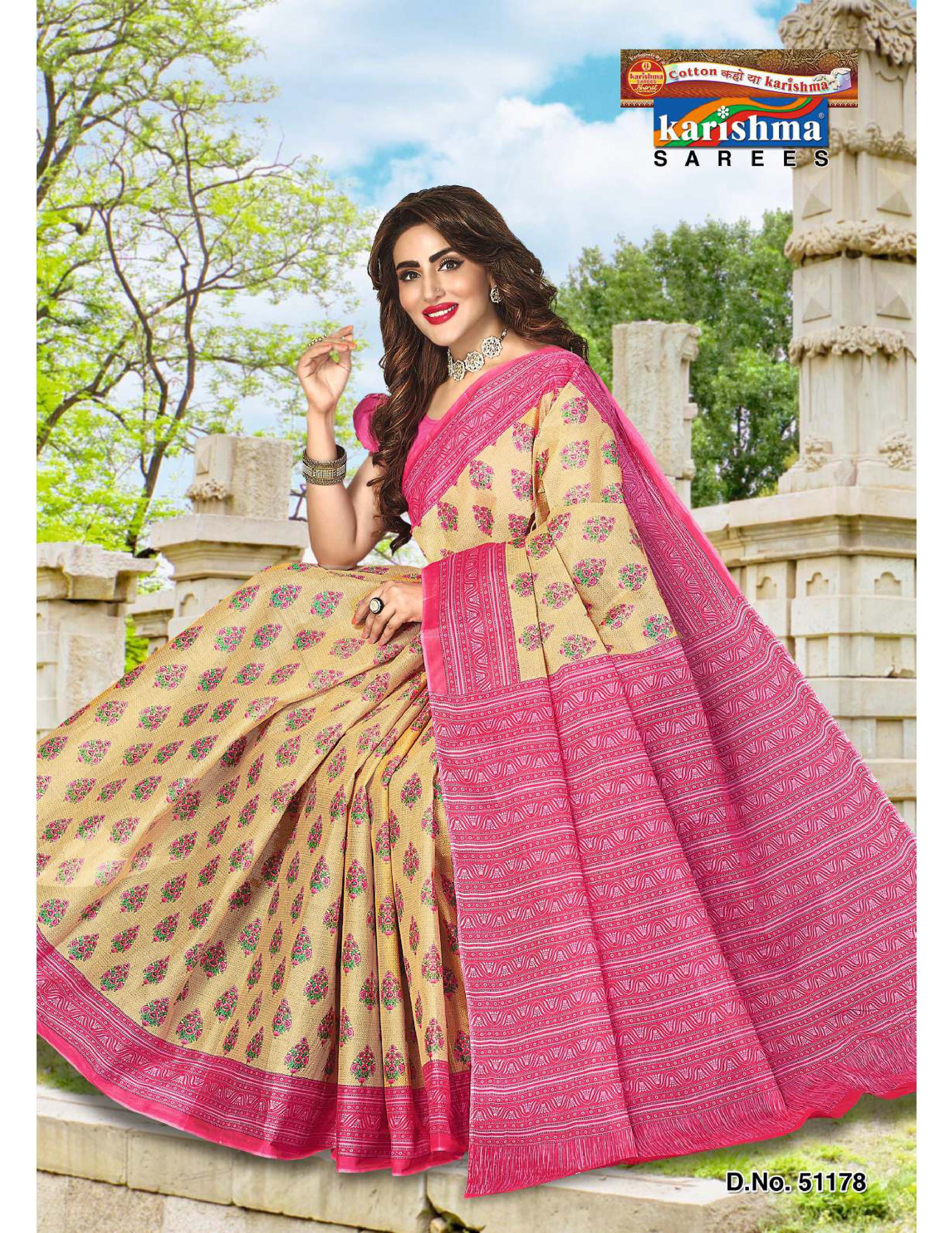 Gold Designer Printed Everyday Wear Pure Mulmul Cotton Saree