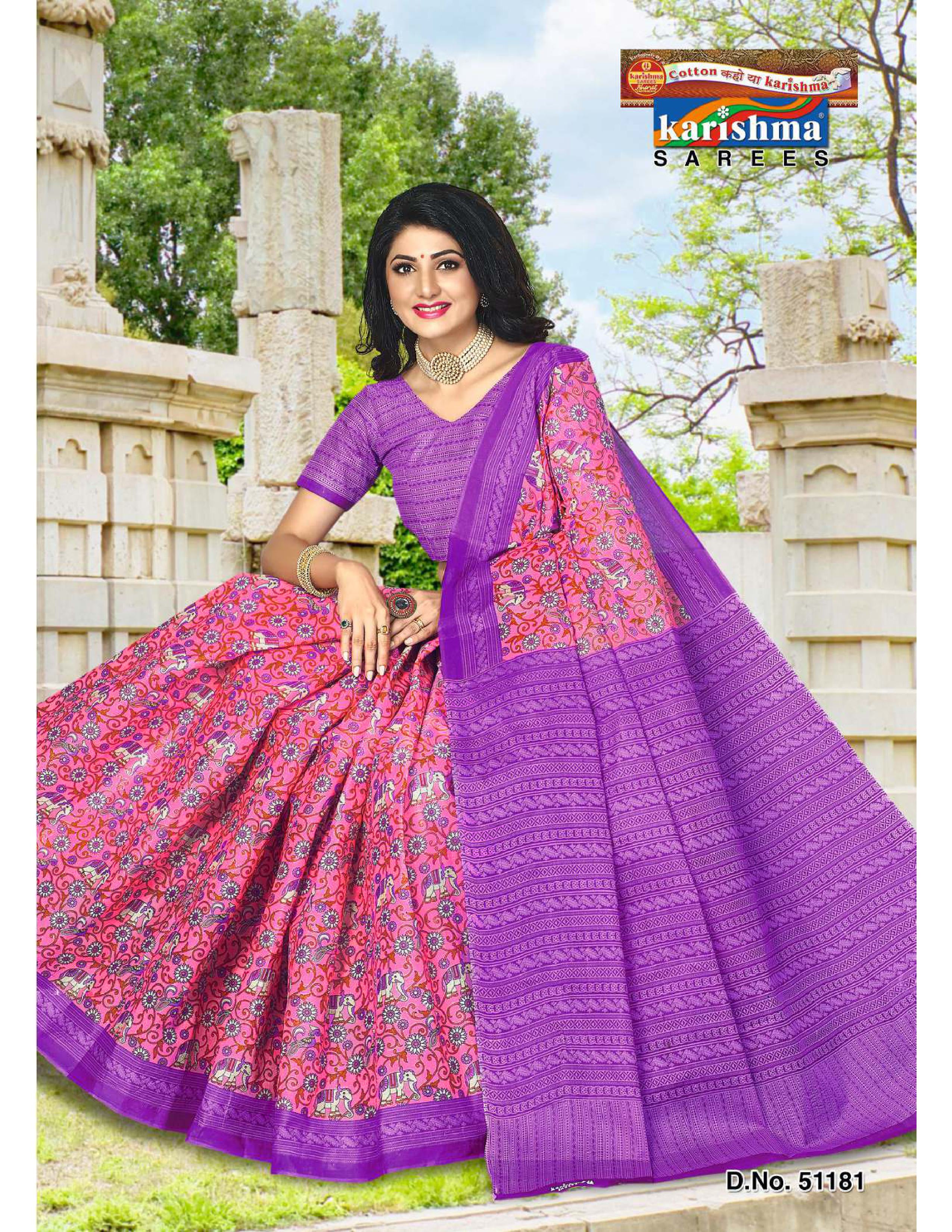 Purple Designer Printed Everyday Wear Pure Mulmul Cotton Saree