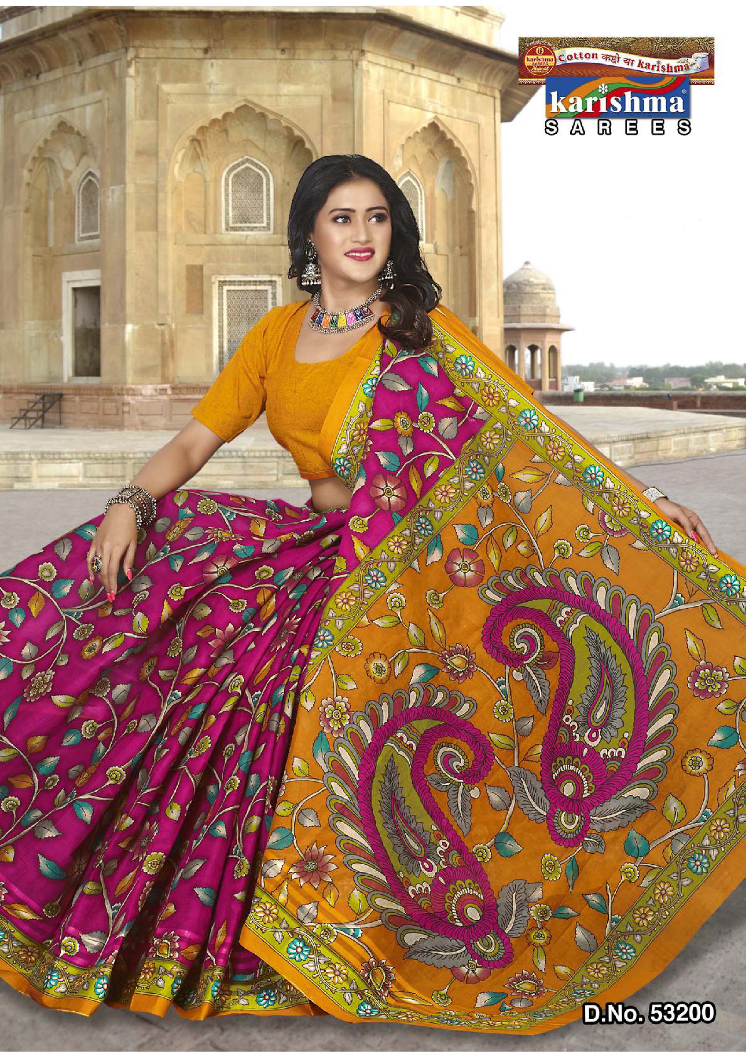 Pink Pure Coton Mulmul (Stiff) Saree With Figure Print