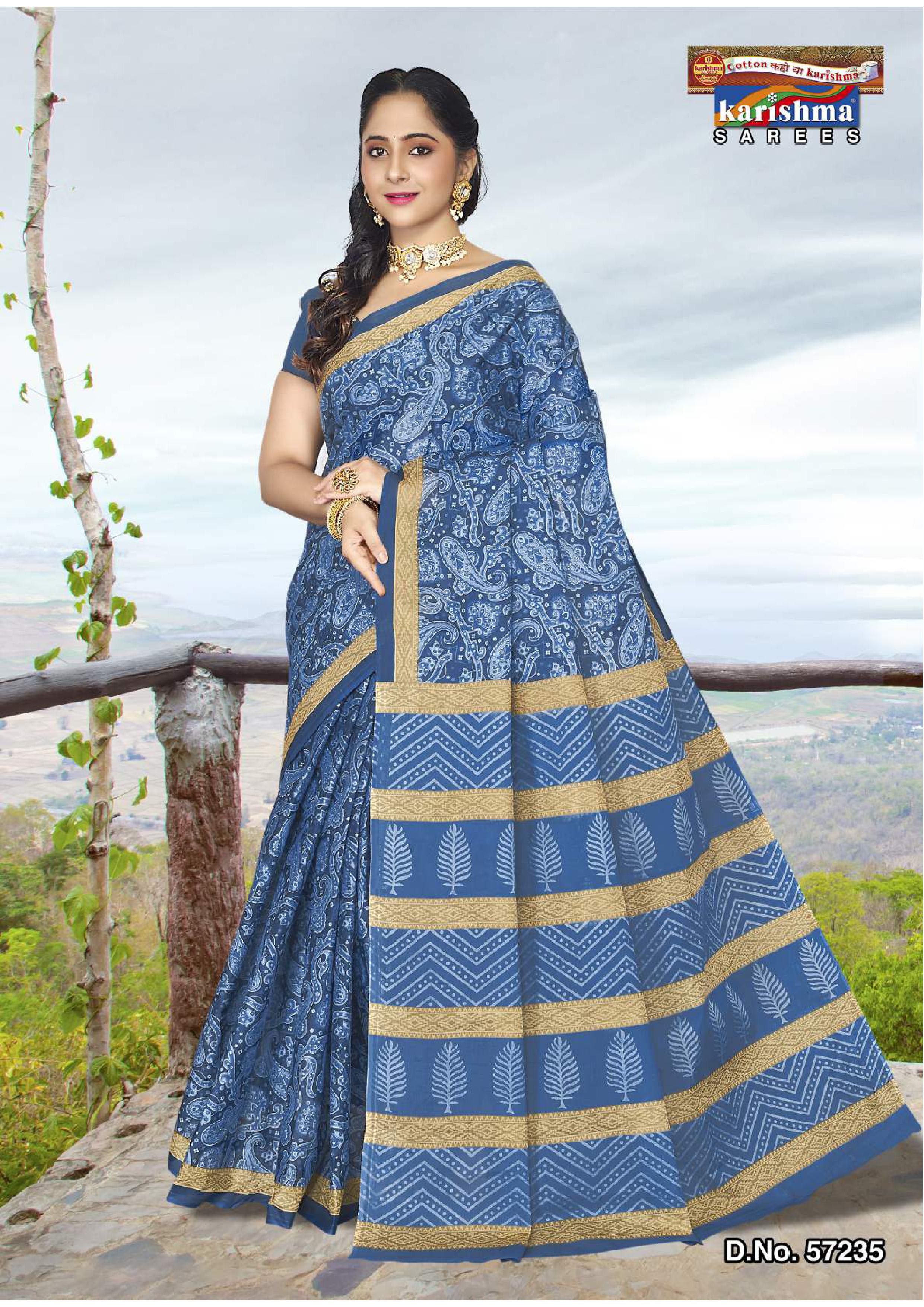 Grey Pure Cotton Mulmul (Medium Soft) Saree With Beautiful Big Paisley Print
