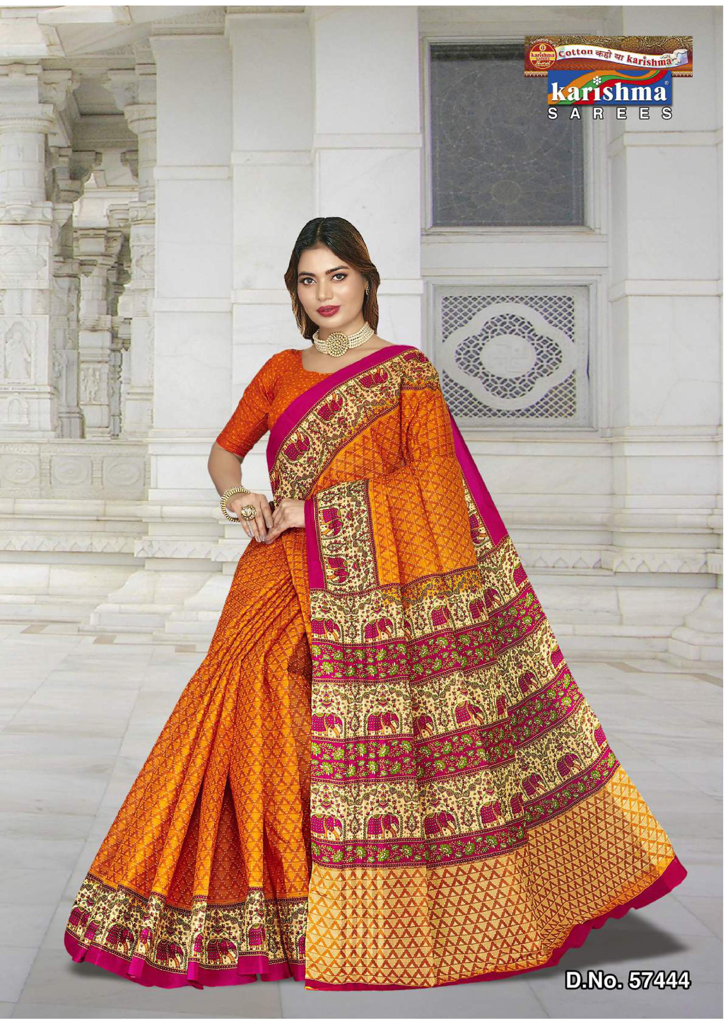 Yellow Pure Cotton Mulmul (Stiff) Saree With Geomatric Print And Floral Border