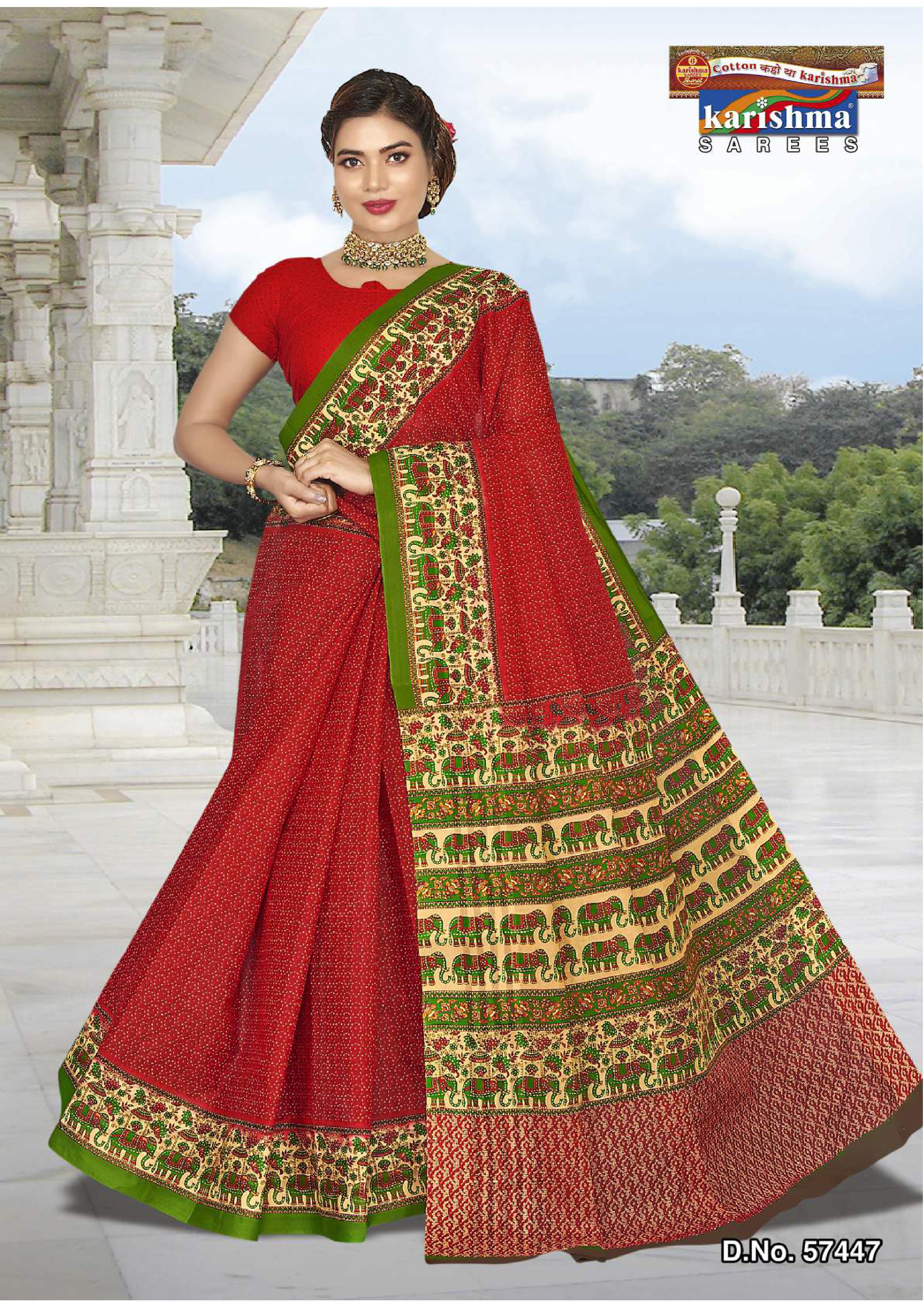 Marron Pure Cotton Mulmul (Stiff) Saree With Geomatric Print And Floral Border