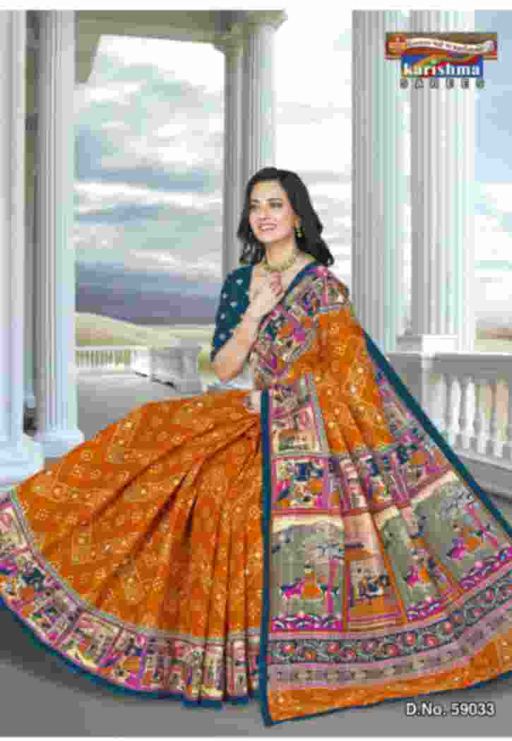 Yellow Pure cotton (stiff) saree with traditional bandhani print and delicate rajasthani folk art border design.