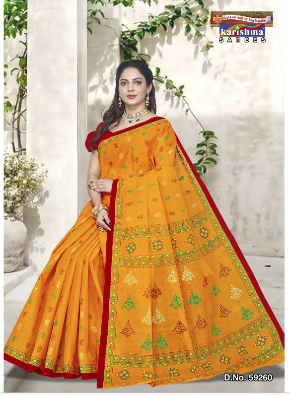 Yellow Madhushree Delicate Print Mulmul Saree