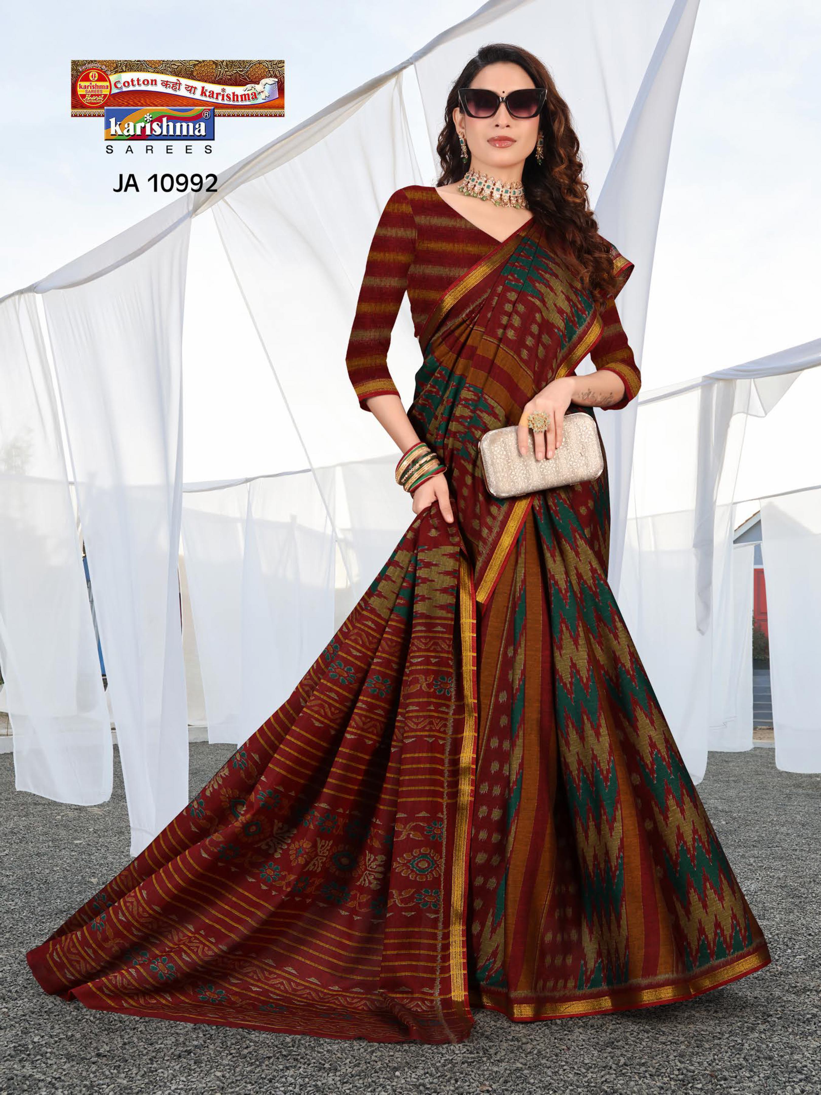 Maroon And Blue Pure Cotton (Soft) Muslin With Modern And Simple Design